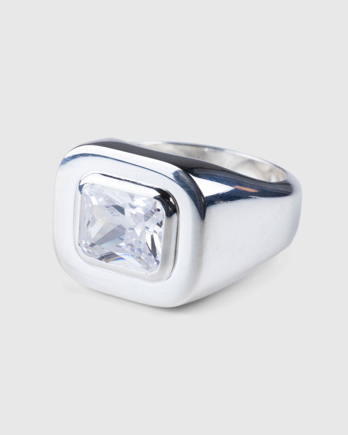 Hatton Labs – Emerald Cut Signet Ring Silver/White - Jewelry - Multi - Image 2