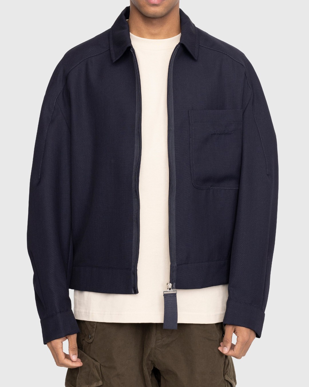 JACQUEMUS – Le Blouson Linu Navy - Outerwear - Blue - Image 3