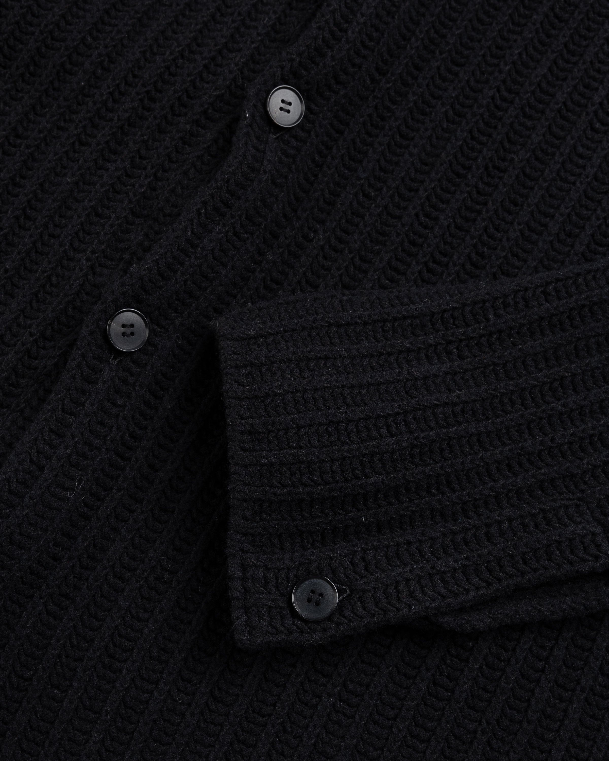 Auralee – Brushed Cotton Wool Rib Knit Shirt Black | Highsnobiety Shop