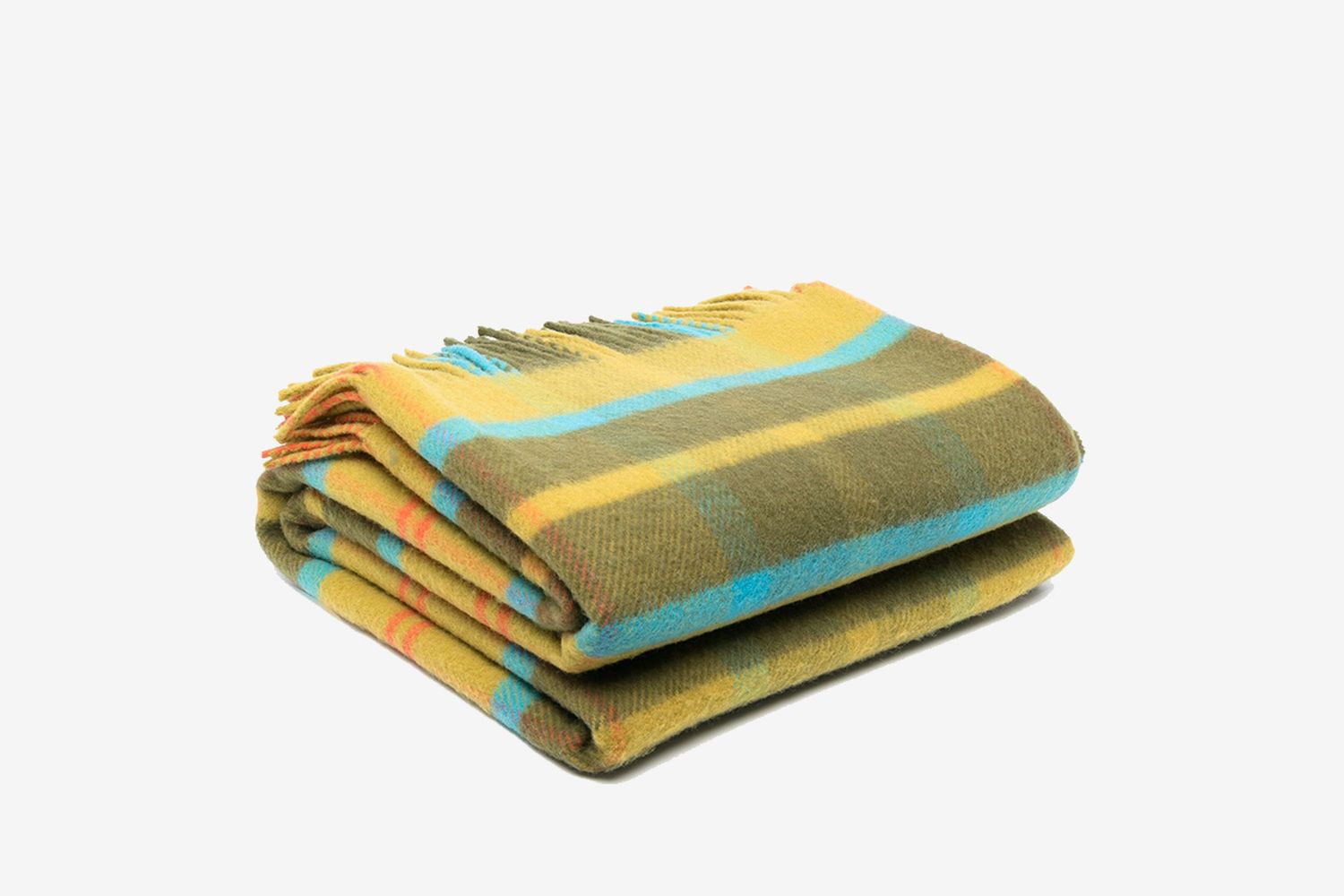 Check Print Wool Throw
