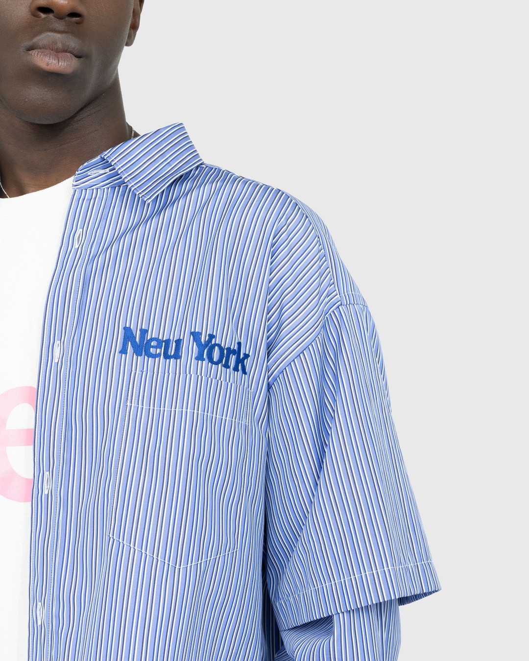 Highsnobiety x Le Père – "Neu York Neu York" Double Sleeve Shirt Blue - Shirts - Blue - Image 5