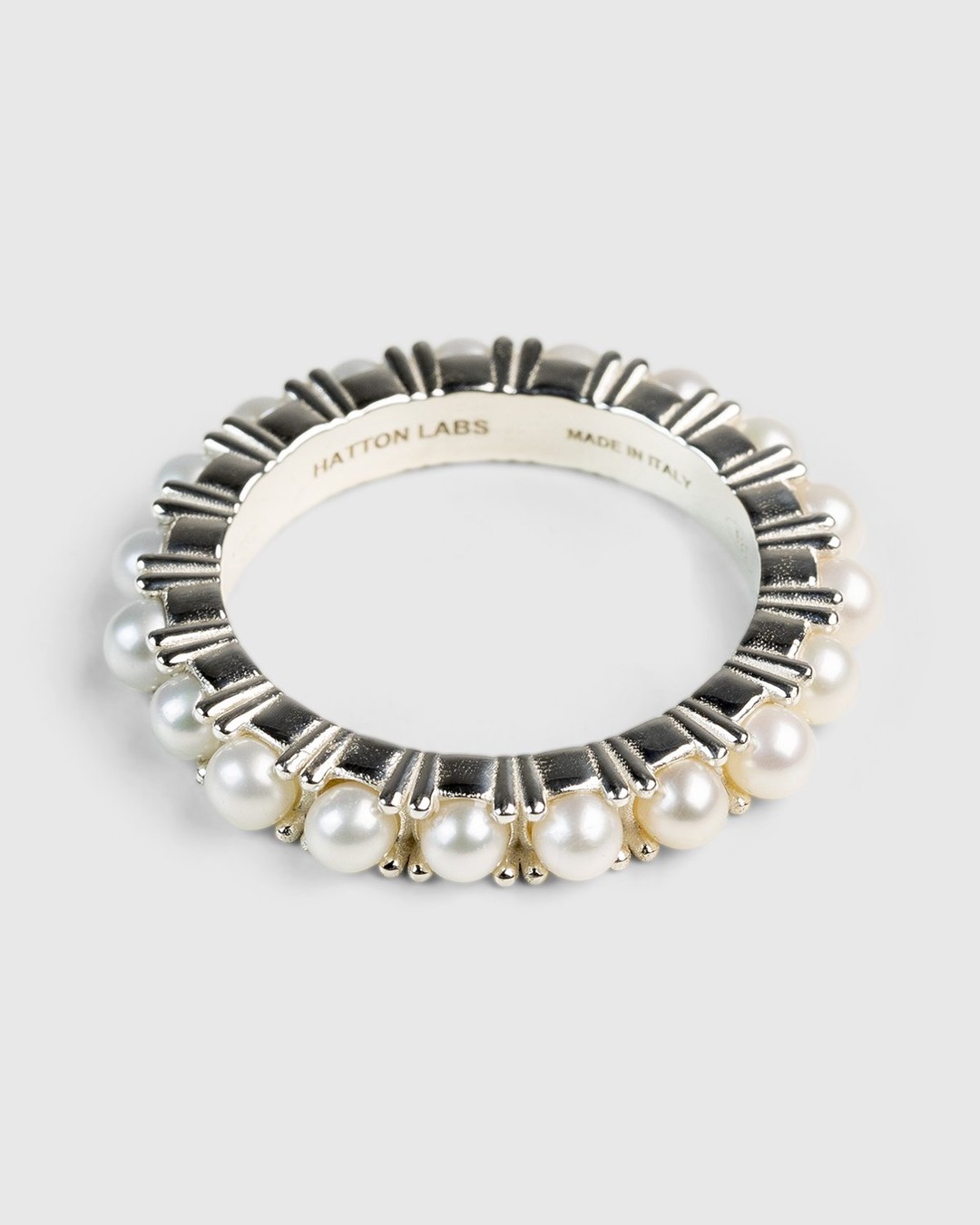 Hatton Labs – Pearl Eternity Ring White - Rings - White - Image 3