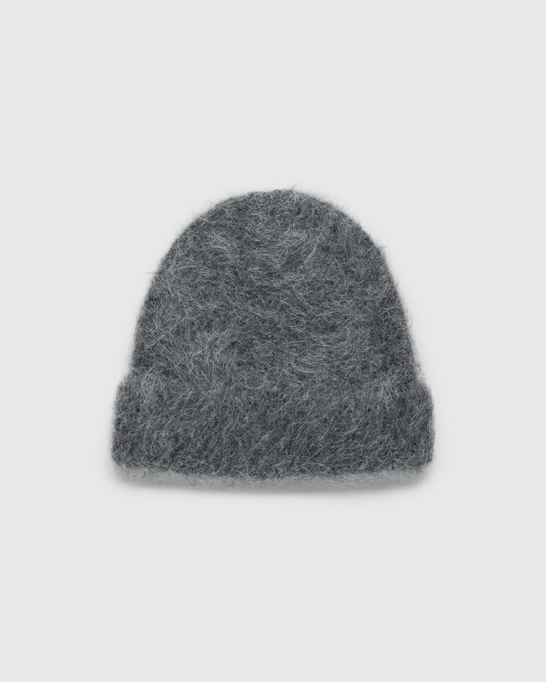 Fuzzy Beanie Charcoal Alpaca