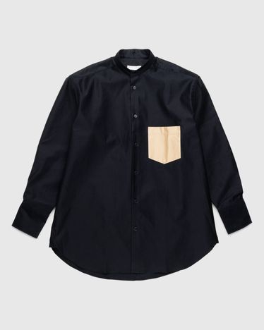 J.W. Anderson – Contrast Patch Pocket Oversized Shirt Navy Blue ...