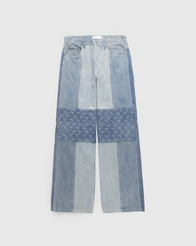 Regenerated Denim Straight Leg Pants Blue