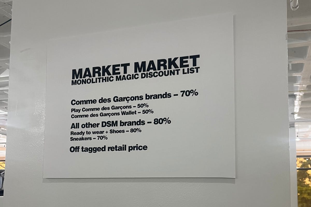 Inside Dover Street Market's NYC Sample Sale Prices, Brands