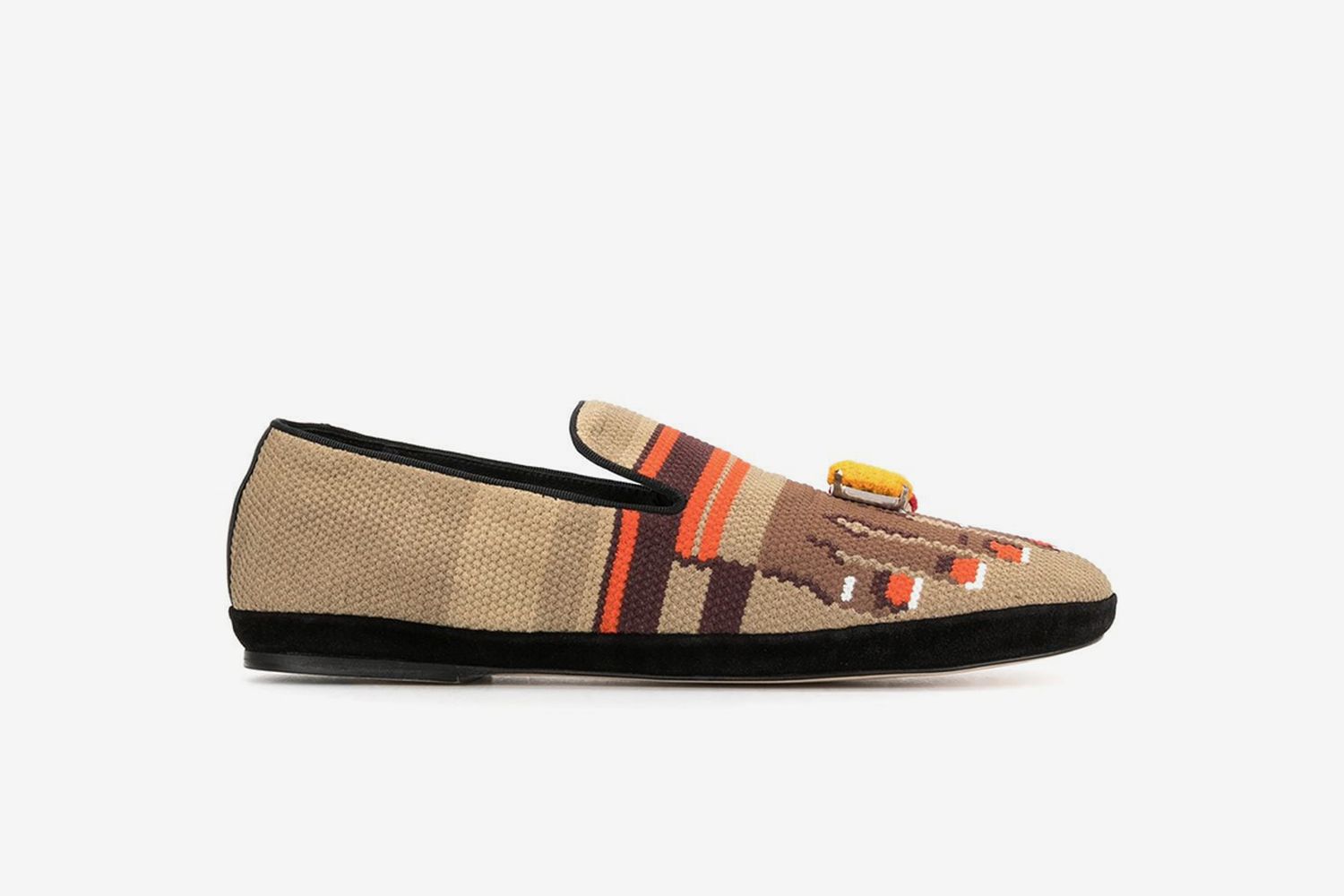 Toes-Embroidered Canvas Loafers