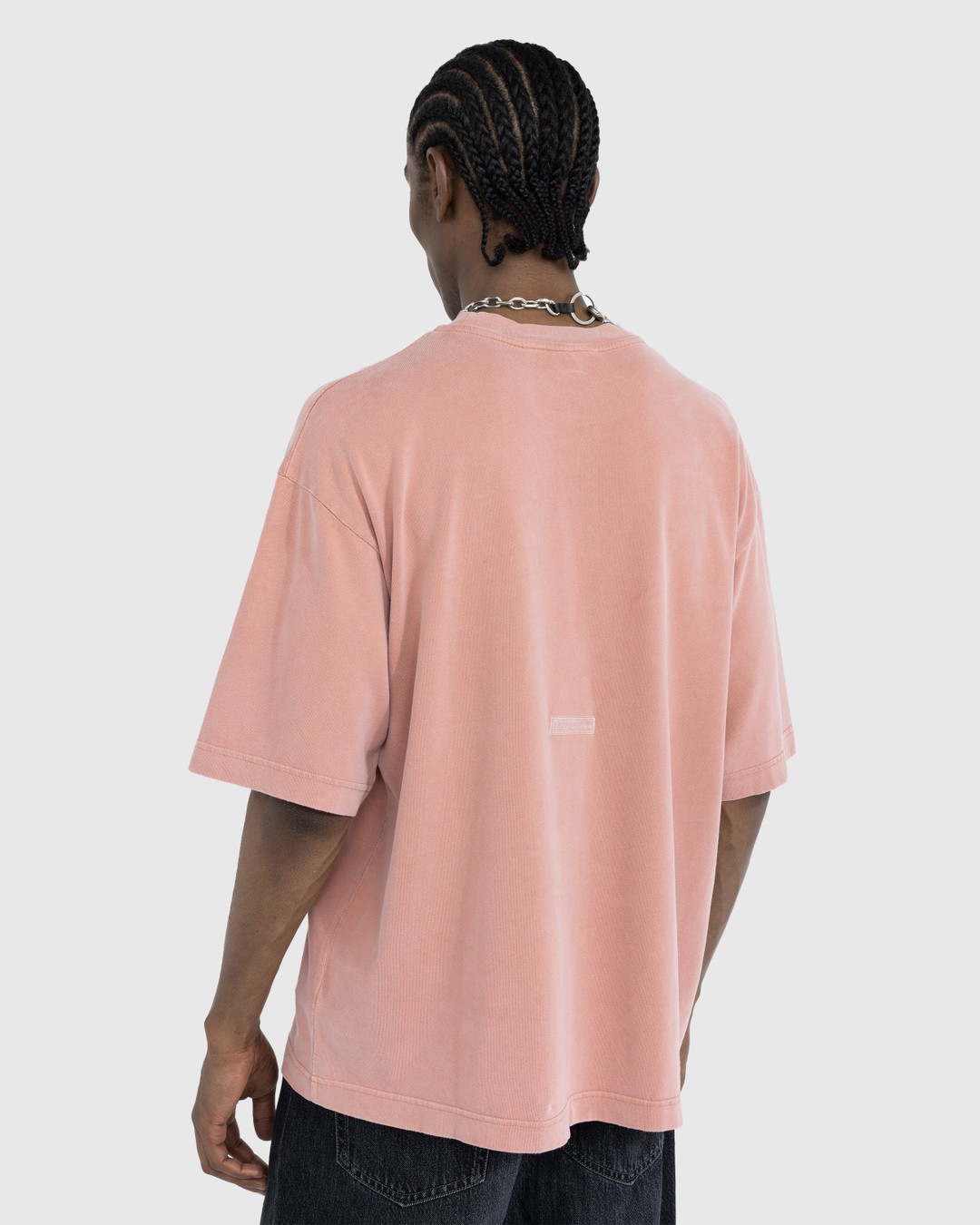 Acne Studios – Garment-Dyed T-Shirt Vintage Pink - Tops - Pink - Image 3