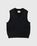 Pigment Dyed Loose Knit Sweater Vest Black