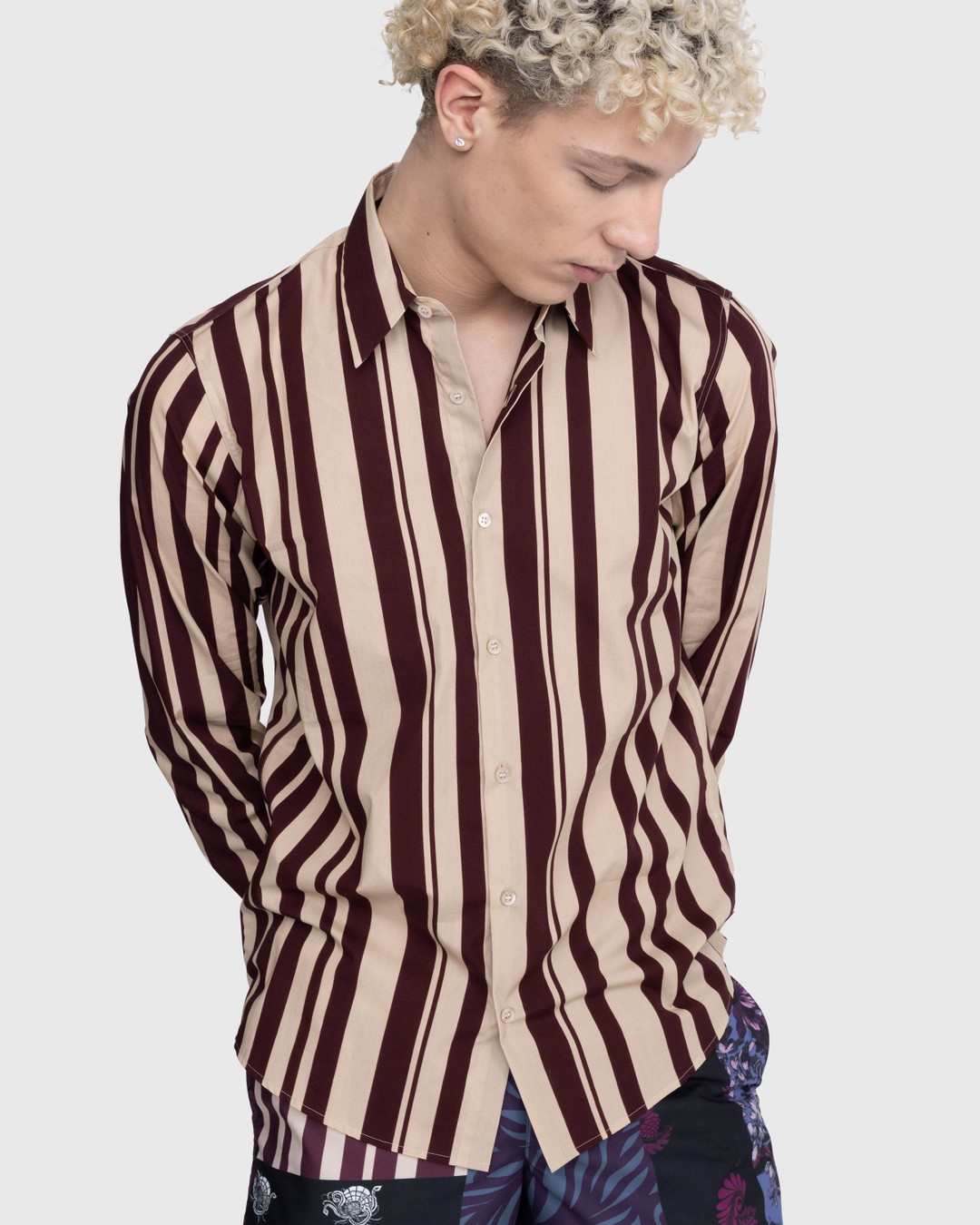 Dries van Noten – Curle Shirt Burgundy - Shirts - Red - Image 5