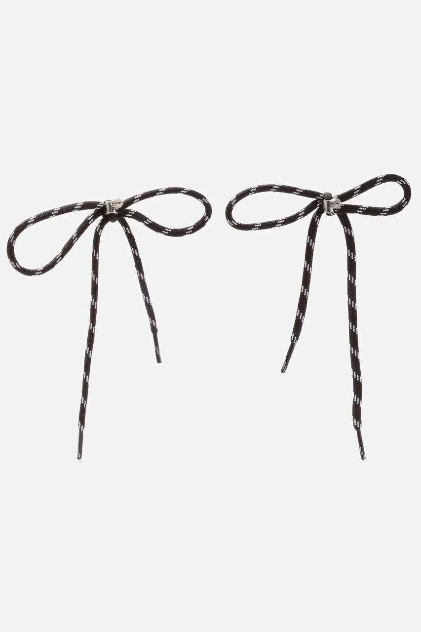 Balenciaga Black Bow Shoelace Earrings Jewellery, Price