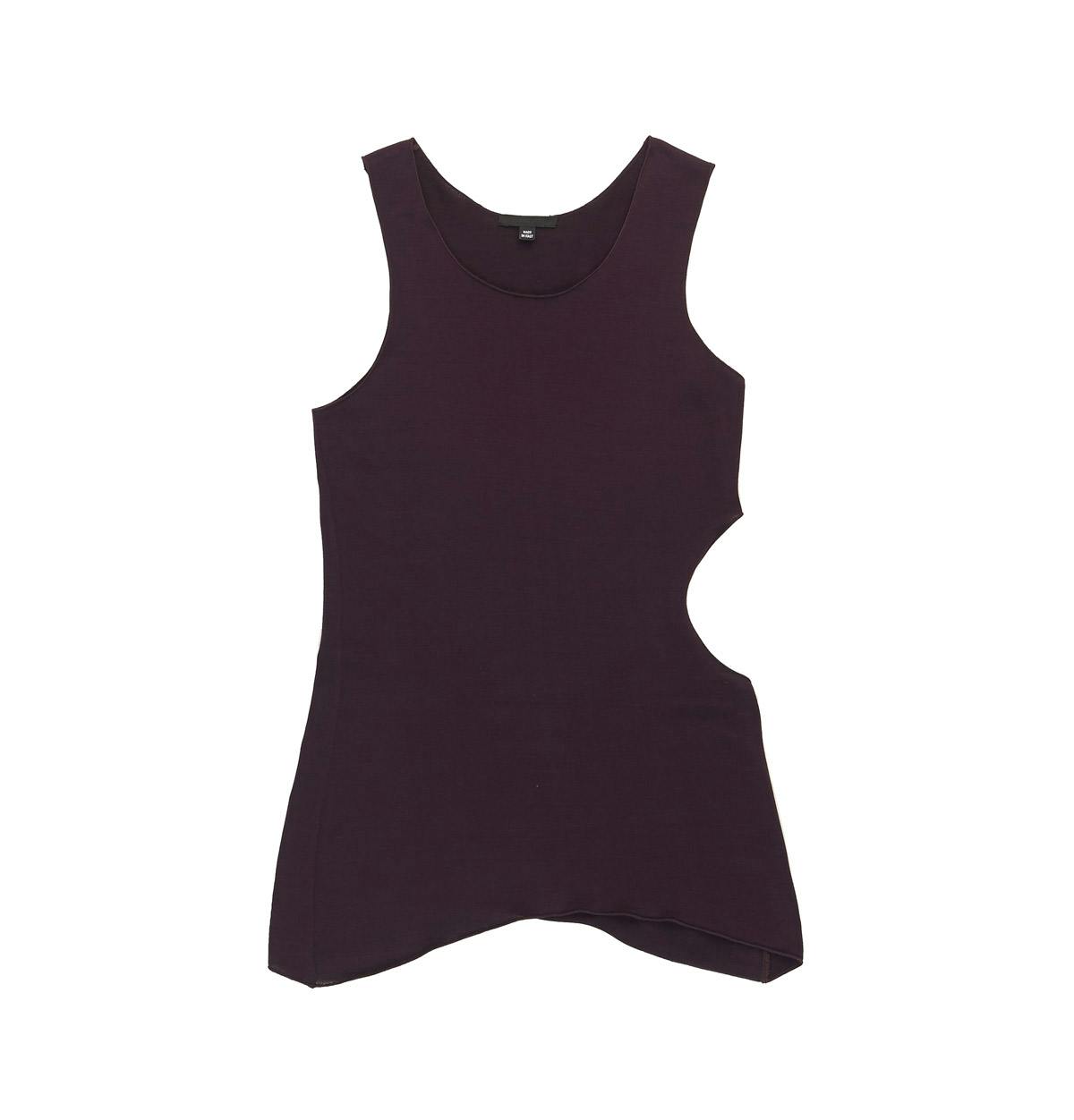 Tank top in fine mercerised cotton knit with side cut-out, Helmut Lang S/S 2004.