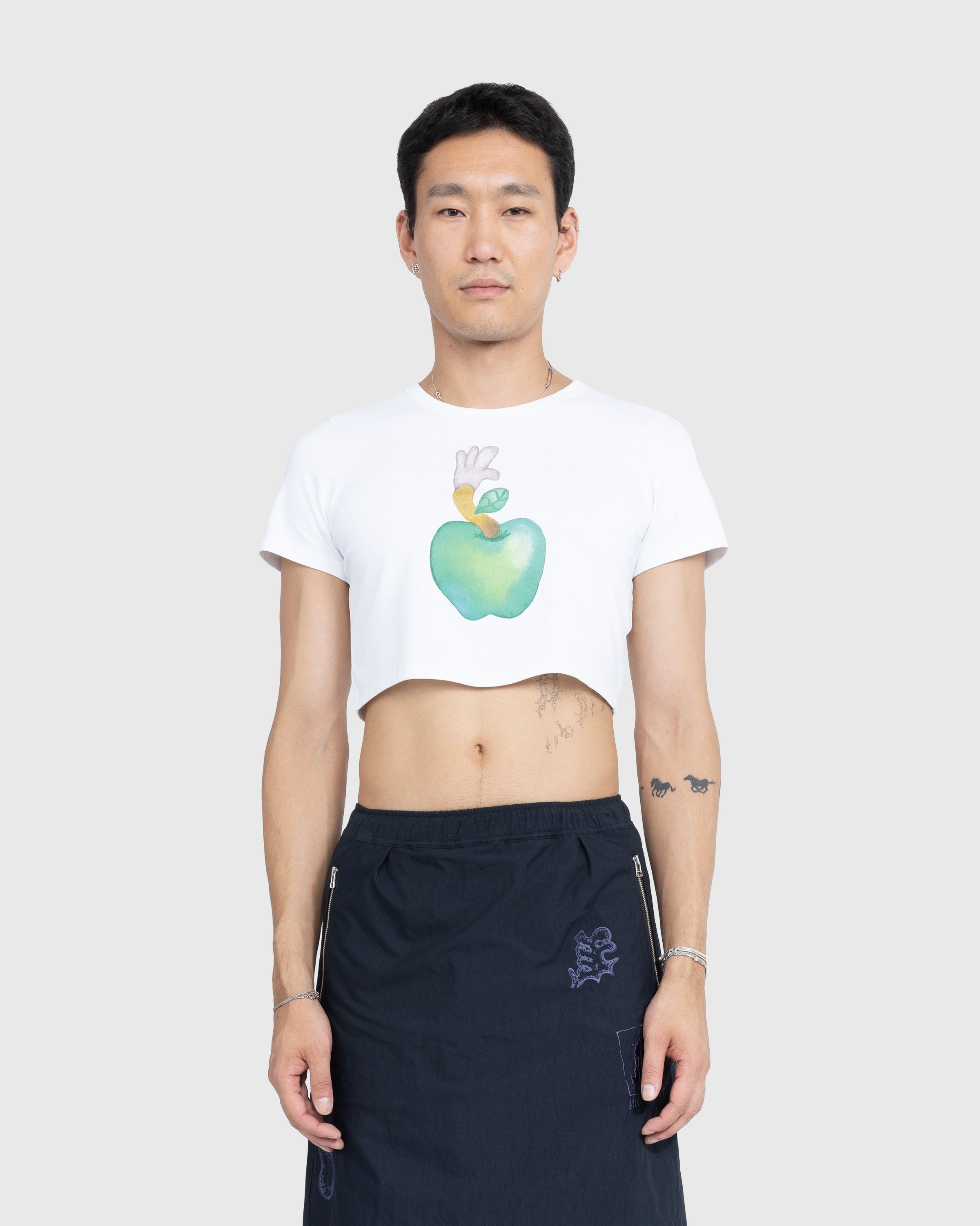 NTS x Highsnobiety – Apple Baby Tee White  - Tops - White - Image 3