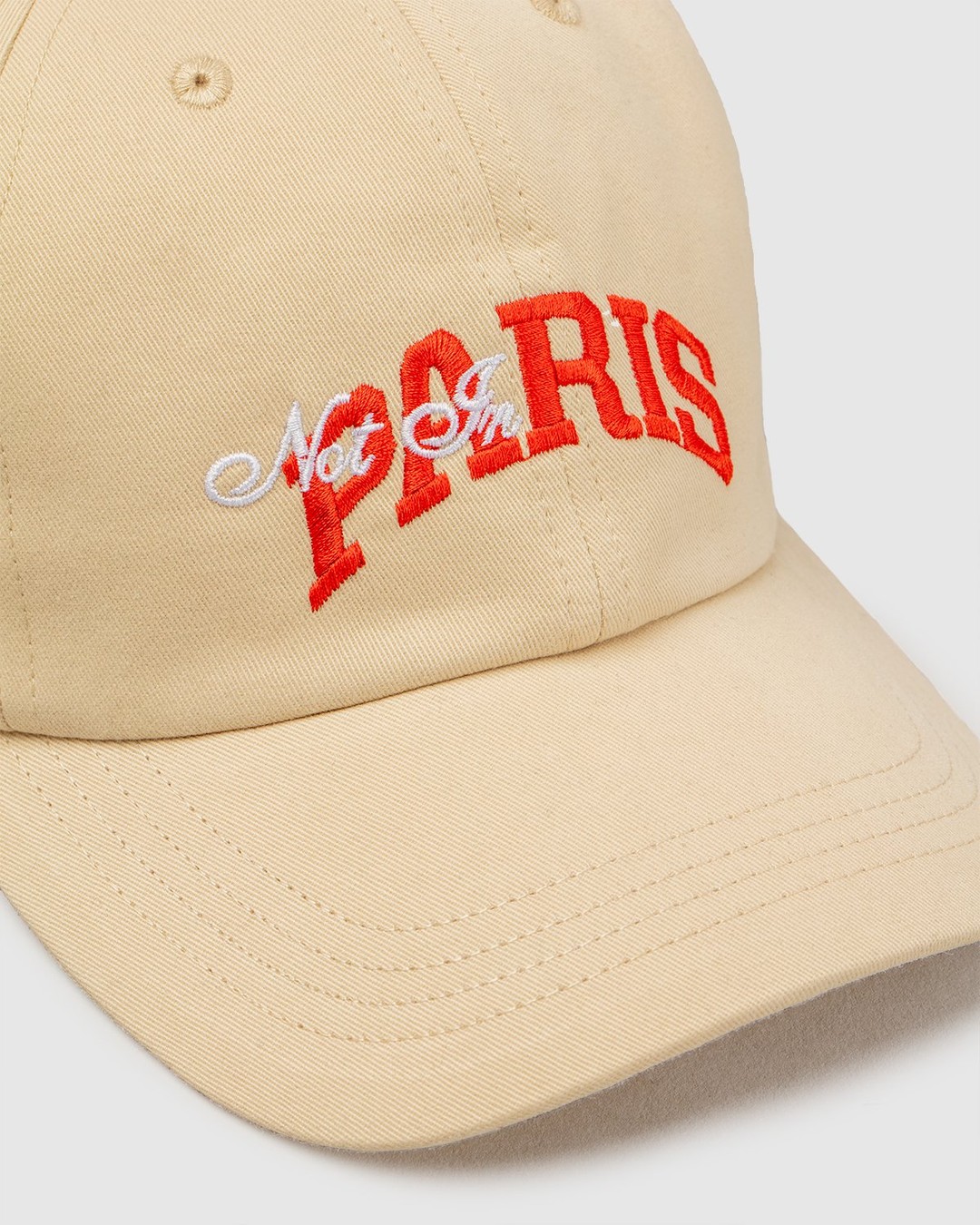 Highsnobiety – Not In Paris College Logo Cap Eggshell - Hats - White - Image 5