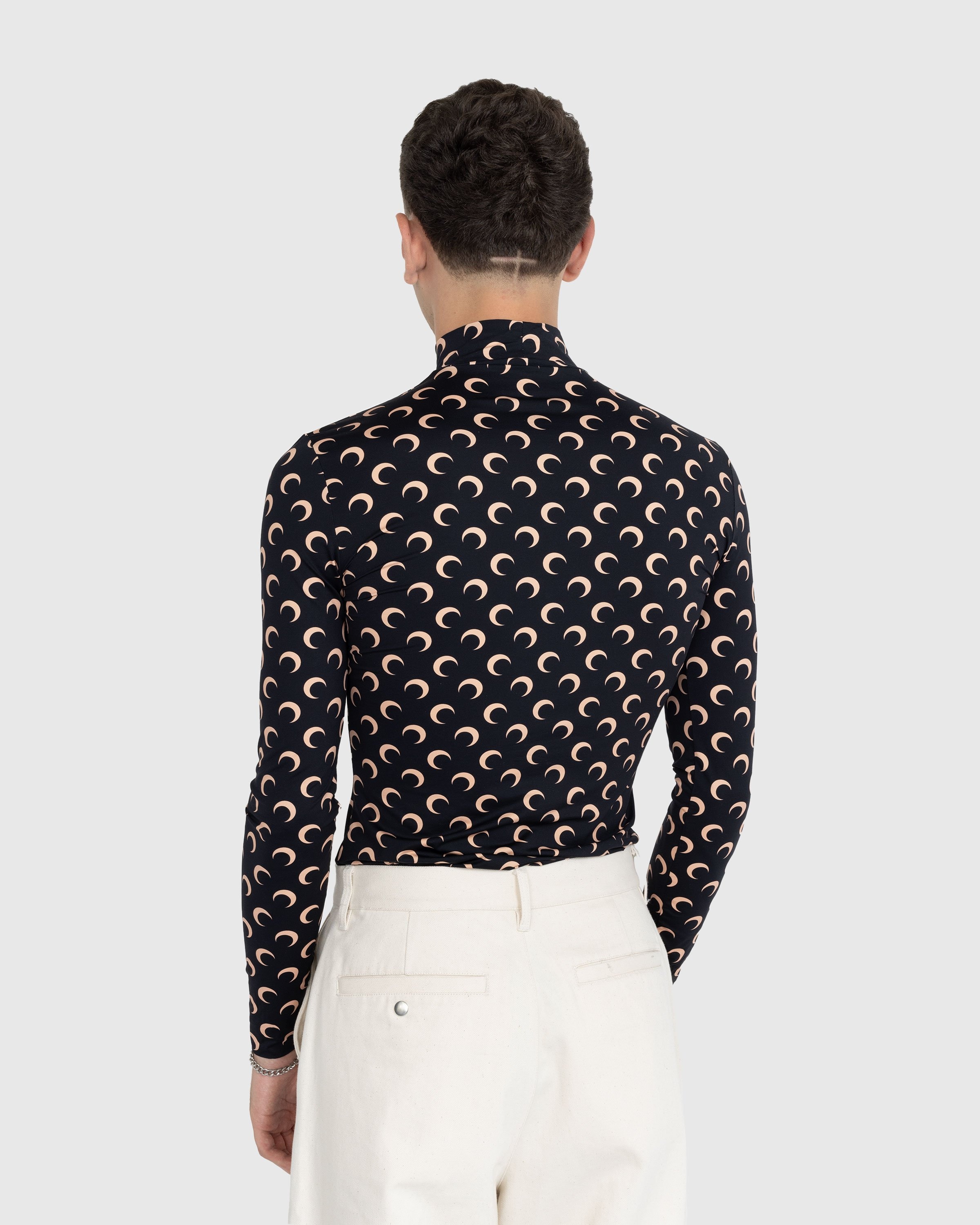 Marine Serre – All-Over Moon Print Second Skin Top Brown - Tops - Black - Image 3