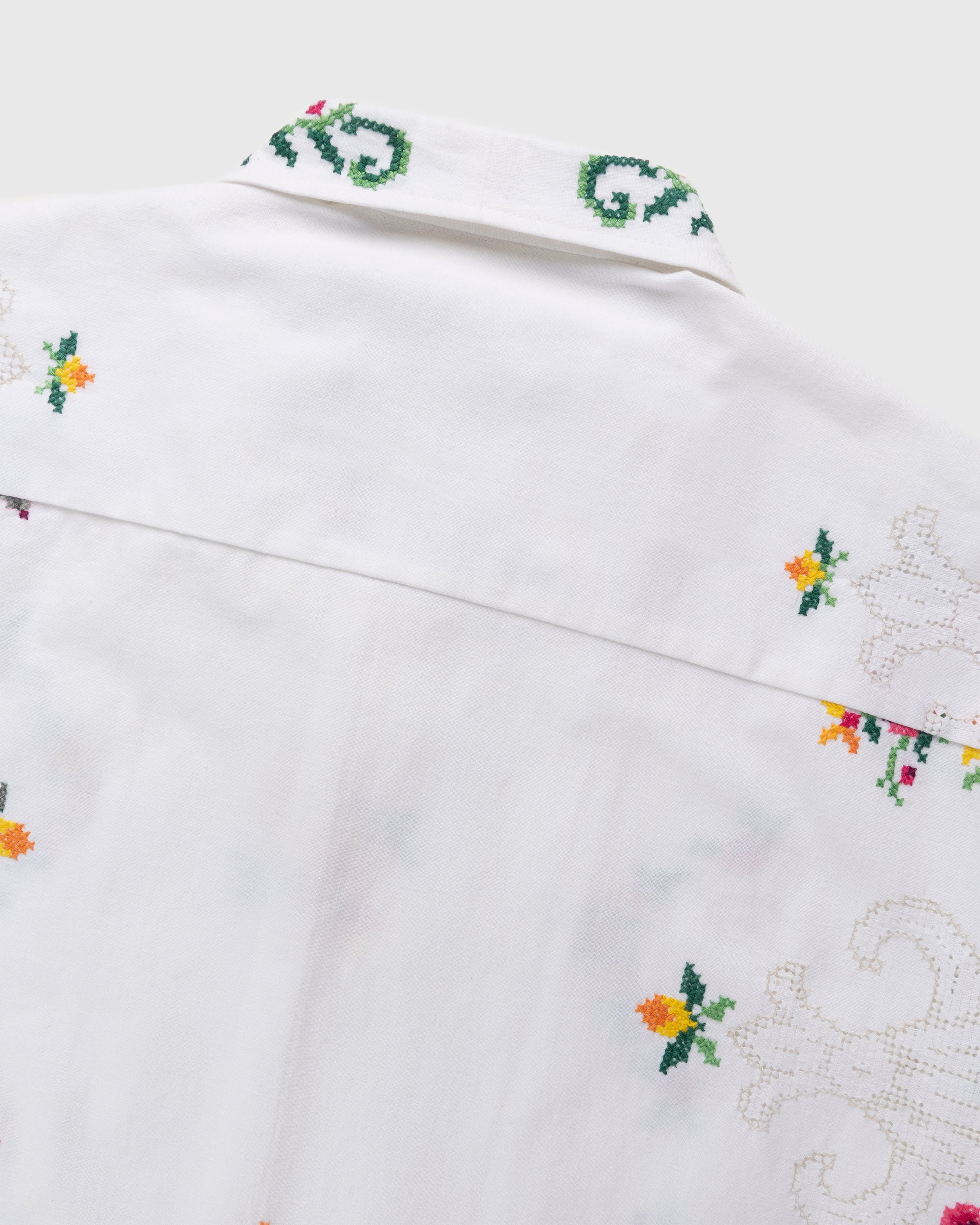 Diomene by Damir Doma – Embroidered Vacation Shirt White/Green - Shirts - White - Image 4