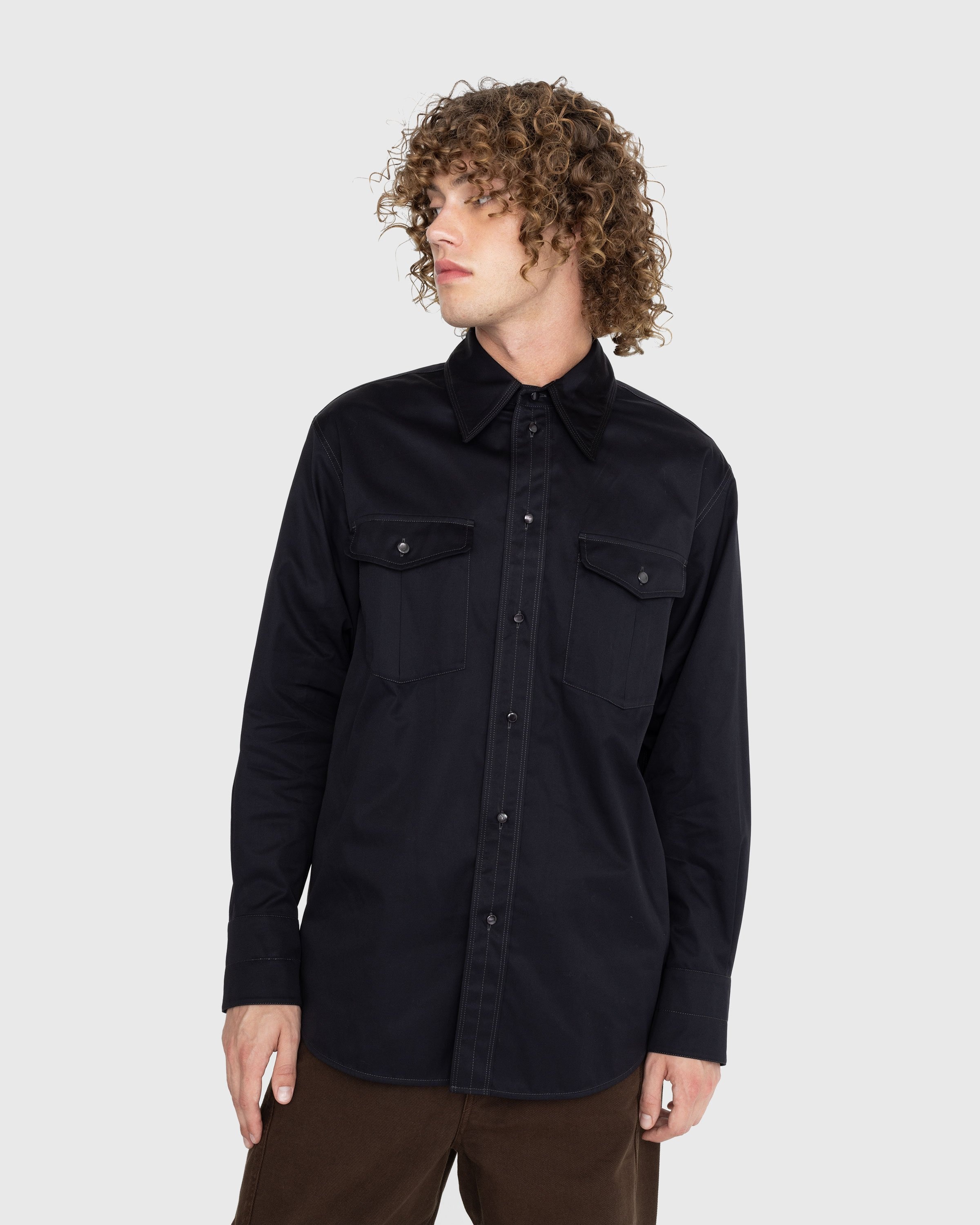 Lemaire – Relaxed Western Shirt Black - Shirts - Black - Image 2