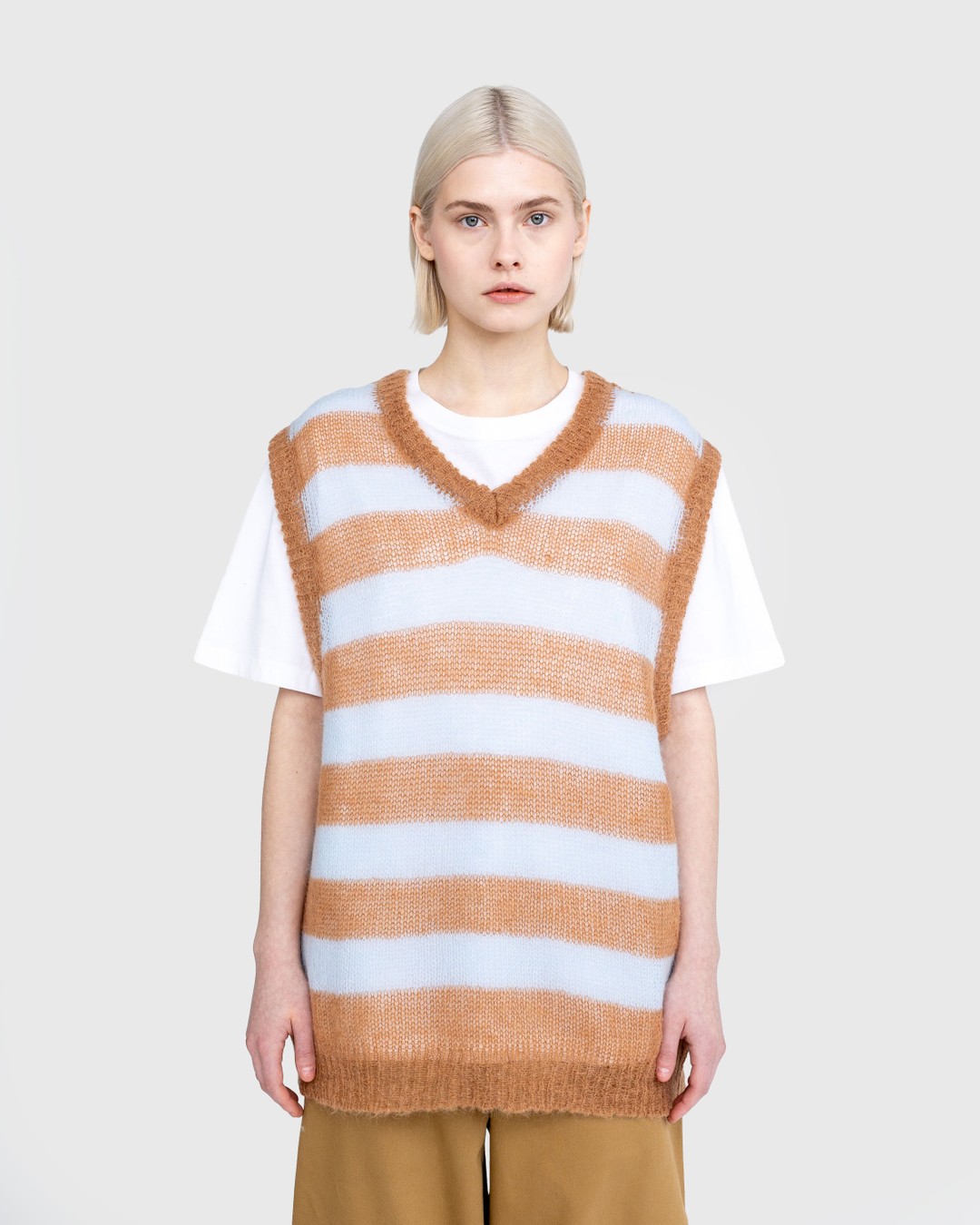 Highsnobiety – Sweater Vest Brown/Light Blue - Knitwear - Multi - Image 2