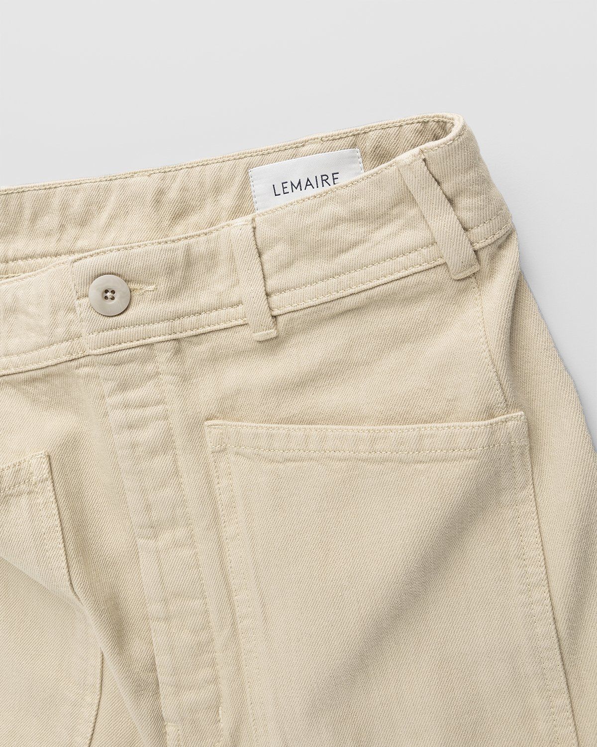 Lemaire – Italian-Woven Denim Sailor Pants Saltpeter - Pants - Beige - Image 3