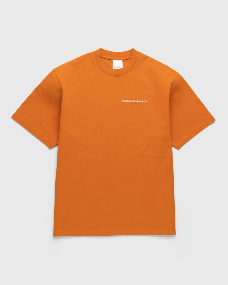Stockholm Surfboard Club – Embroidered Logo T-Shirt Carrot Orange