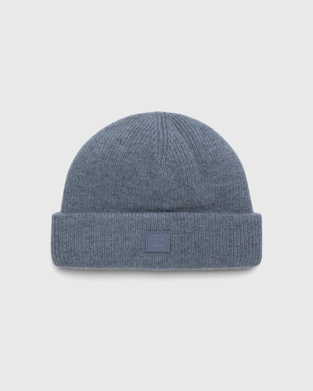 Acne Studios – Small Face Logo Beanie Grey Melange - Hats - Grey - Image 1