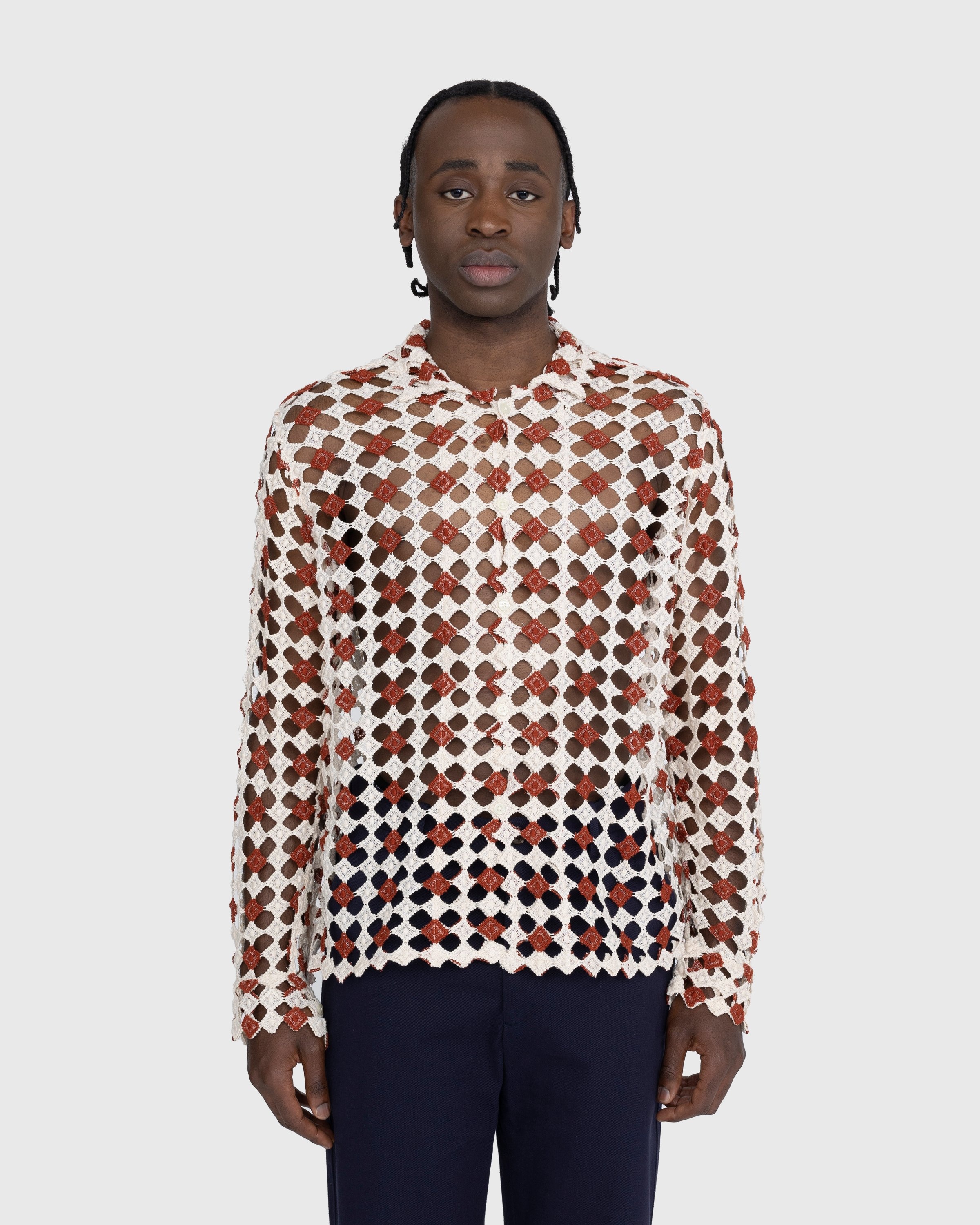 Bode – Diamond Lace Long-Sleeve Shirt Beige - Shirts - Beige - Image 2