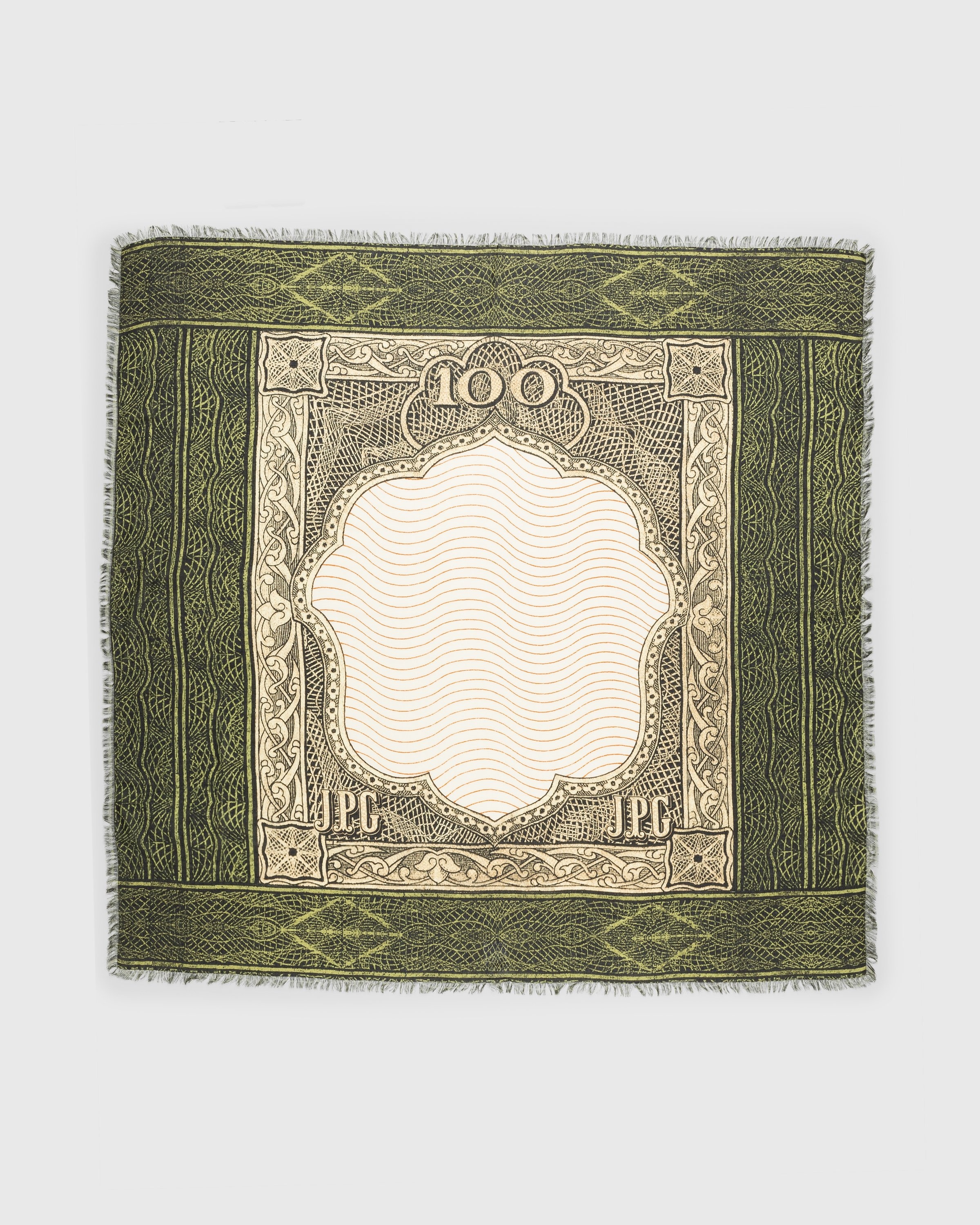 Jean Paul Gaultier – Cartouche Scarf Green/Ecru/Black/Orange - Scarves - Green - Image 1
