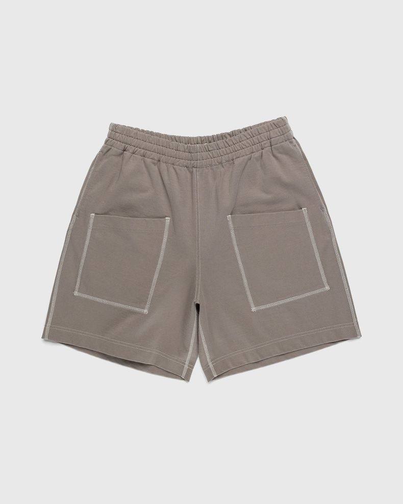 Auralee – High Density Cotton Jersey Shorts Grey Beige