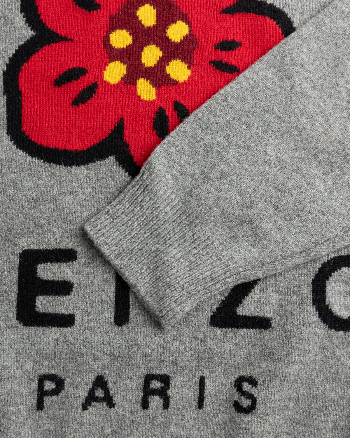 Kenzo – Boke Flower Merino Wool Sweater Middle Grey - Crewnecks - Grey - Image 5