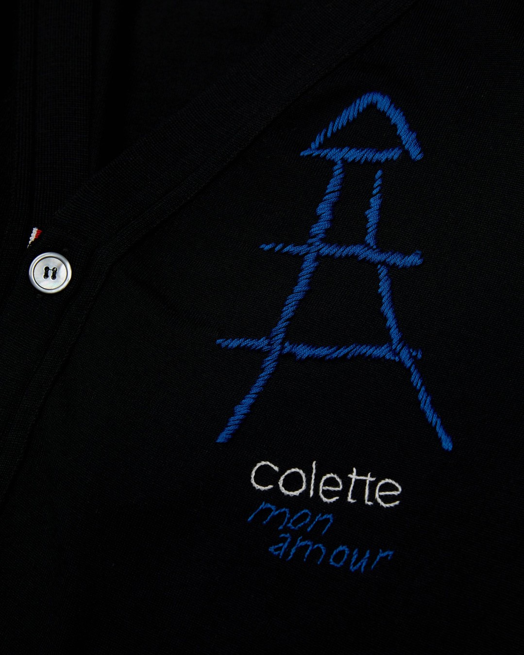 Colette Mon Amour x Thom Browne – Black Eiffel Cardigan - Sweats - Black - Image 4