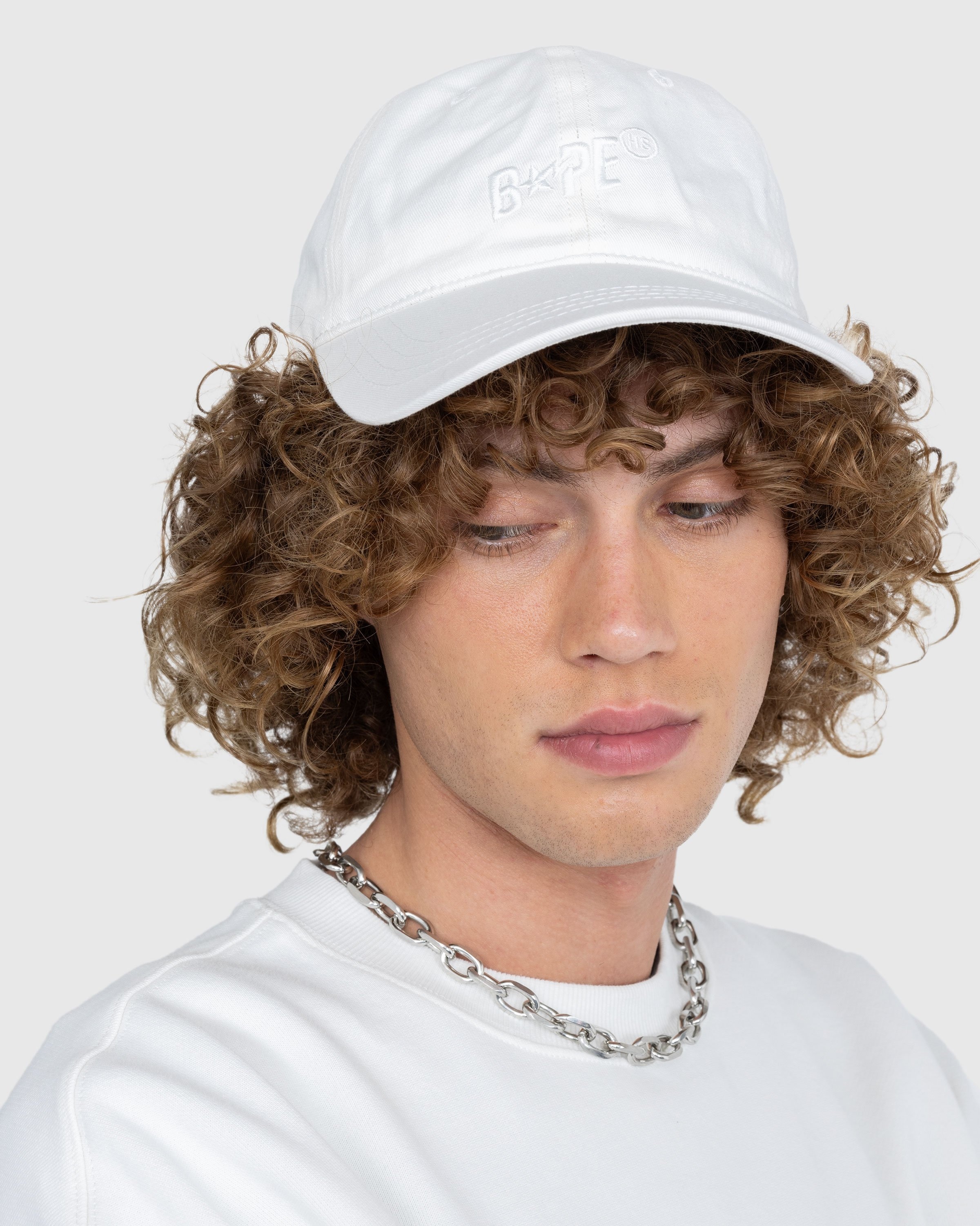 BAPE x Highsnobiety – Logo Cap Ivory - Hats - Beige - Image 4