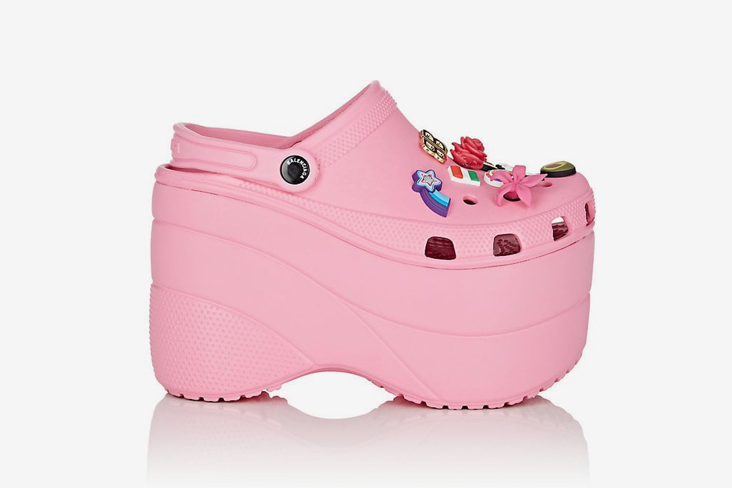 clear platform crocs