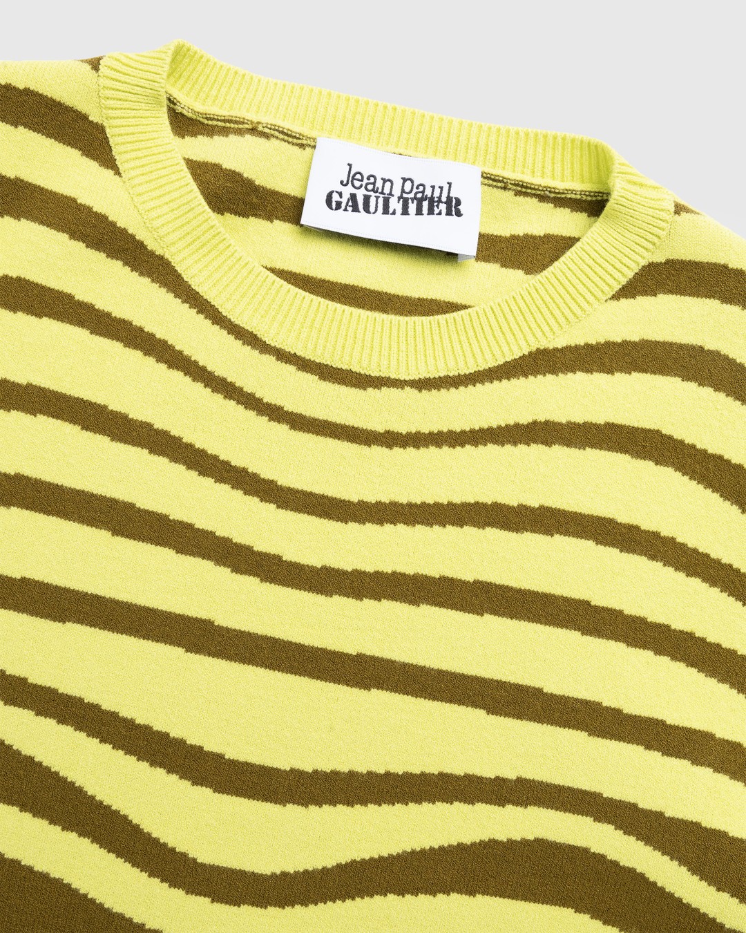Jean Paul Gaultier – Long Sleeves Crew Neck Morphing Stripes Green - Longsleeves - Green - Image 5