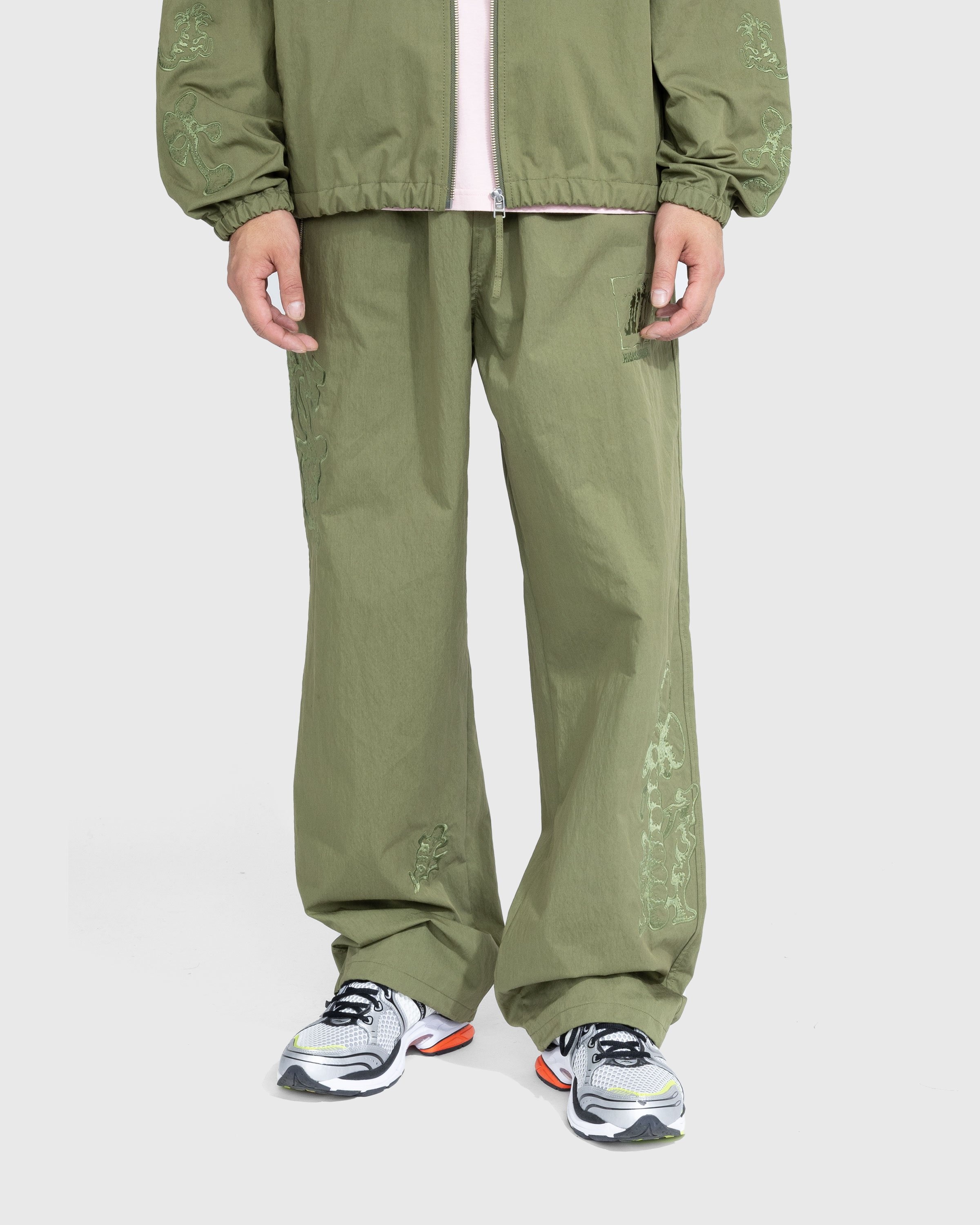 NTS x Highsnobiety – Brushed Nylon Trackpants Green - Pants - Green - Image 3
