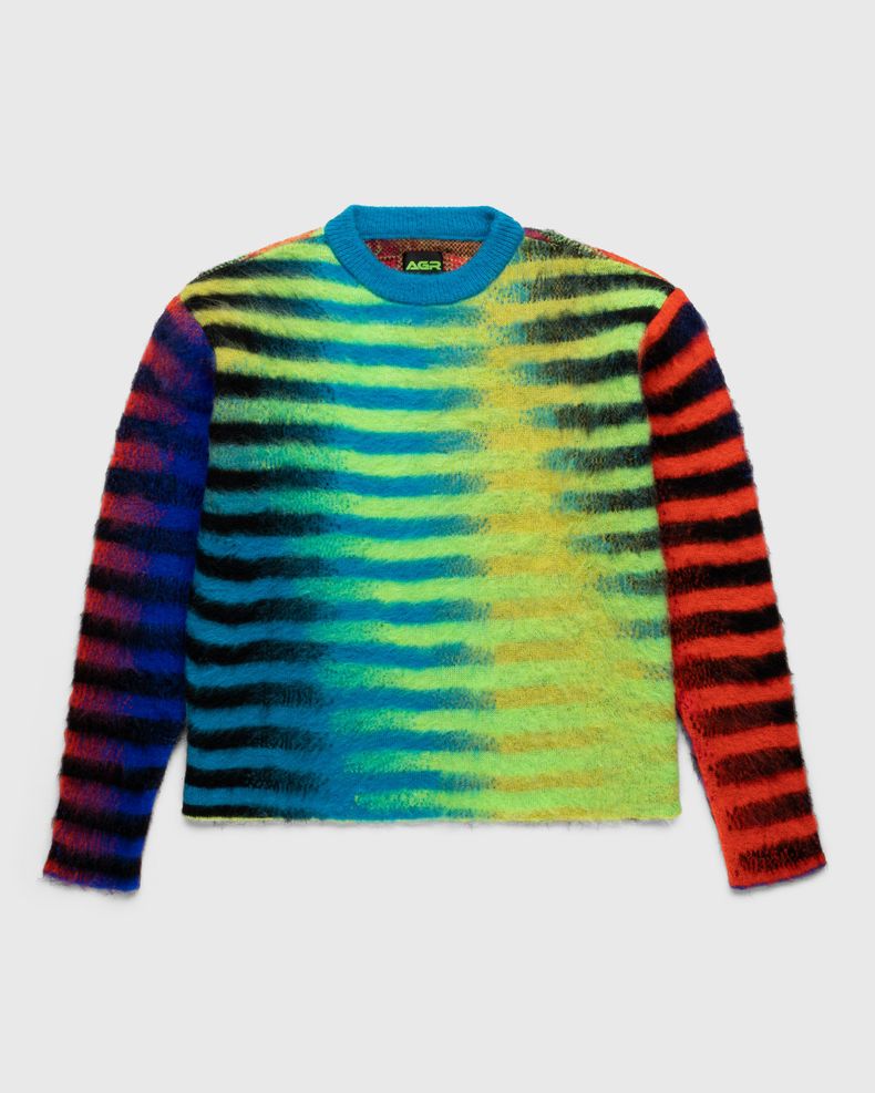 AGR – Striped Mohair Crewneck Sweater Multi