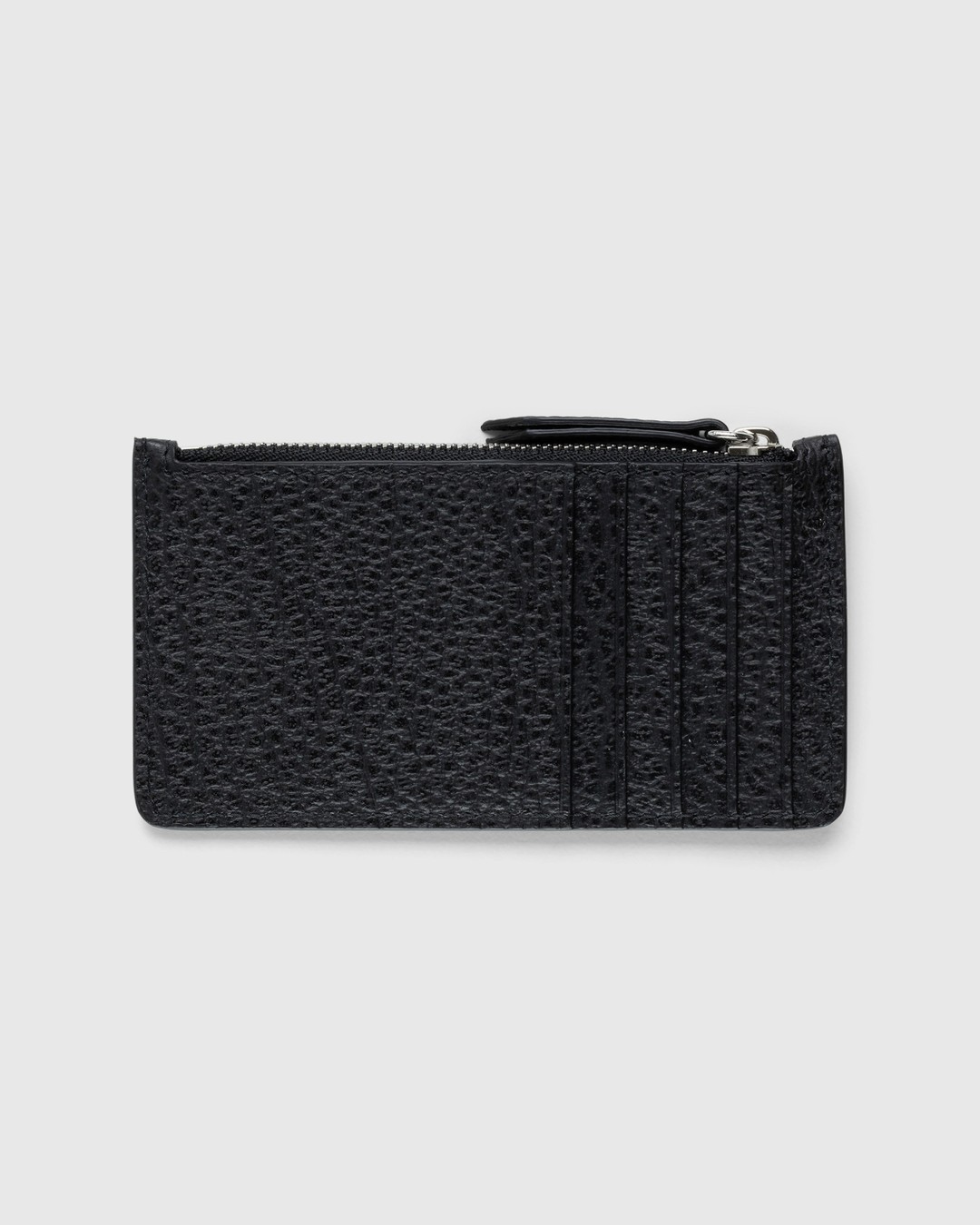 Maison Margiela – Zip Leather Card Holder Black - Wallets - Black - Image 2