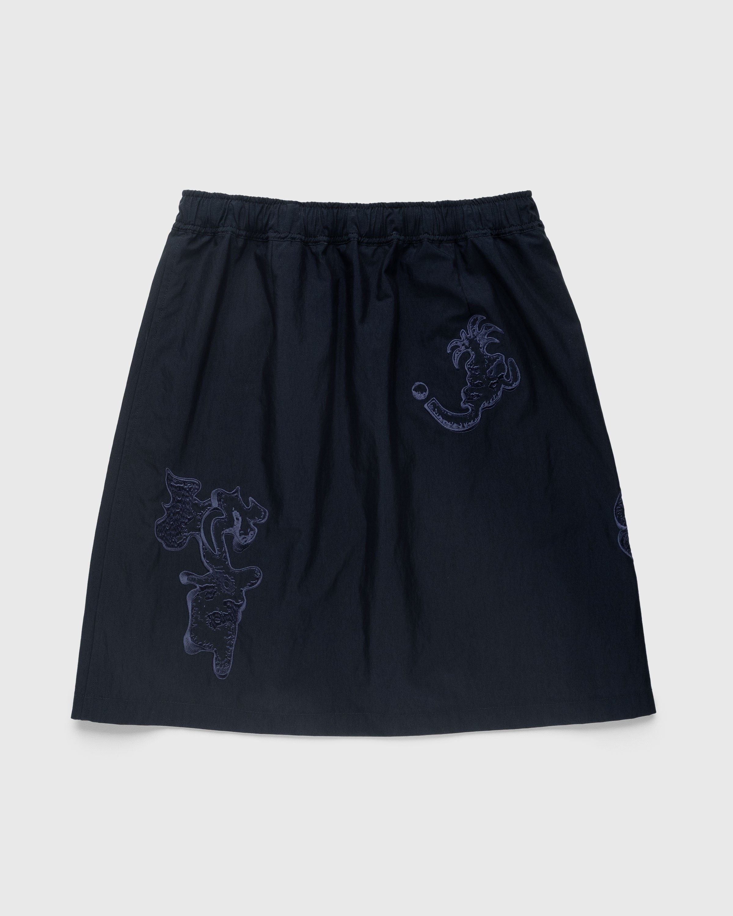 NTS x Highsnobiety – Brushed Nylon Skirt Navy - Skirts - Black - Image 2