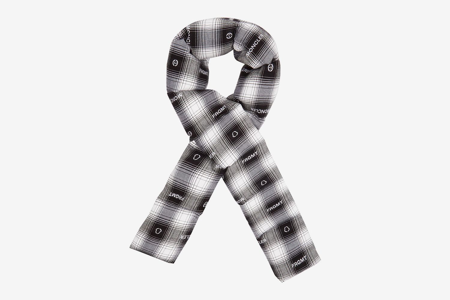 Logo-Jacquard Tartan Padded Flannel Scarf