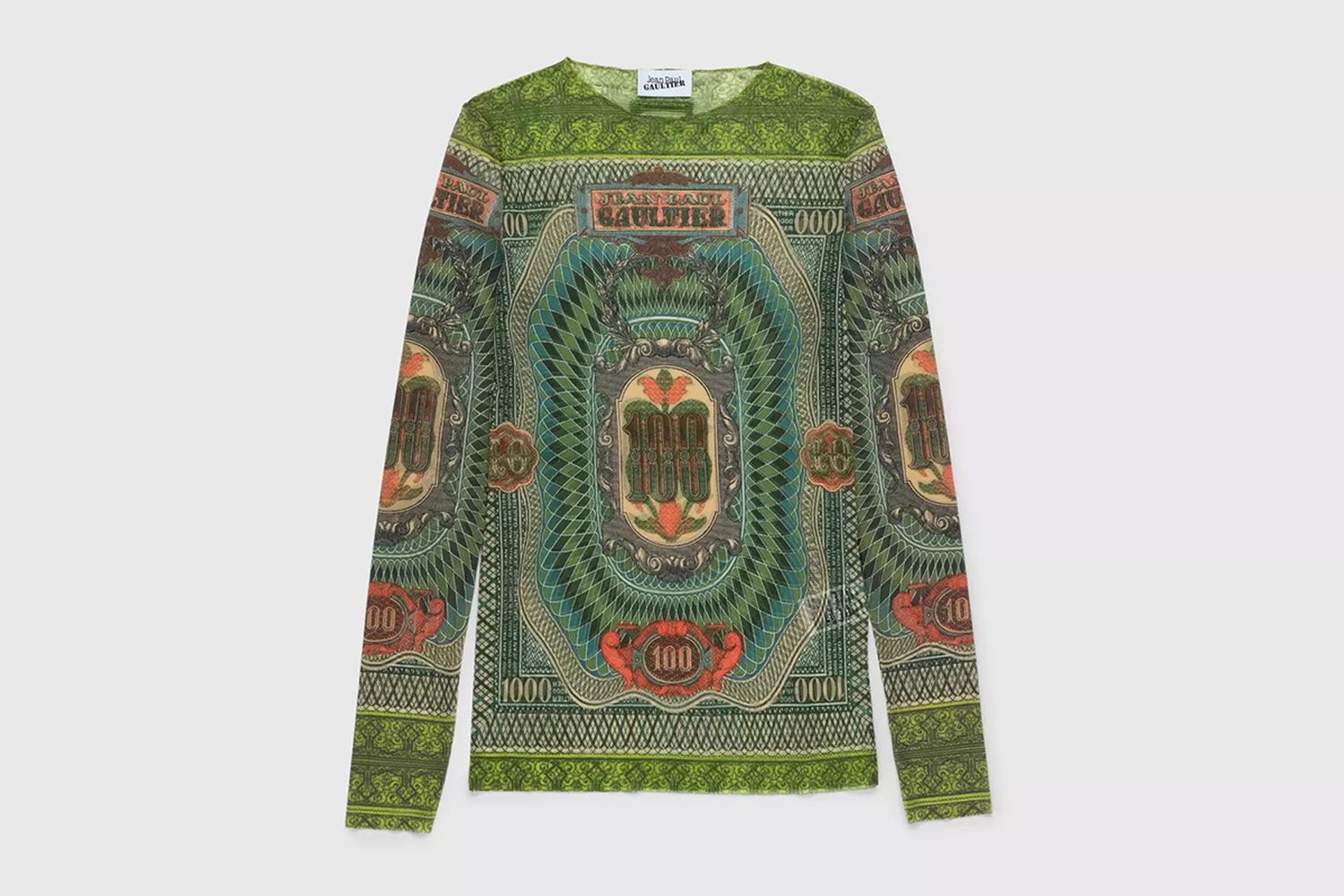 Long-Sleeve Banknote Top