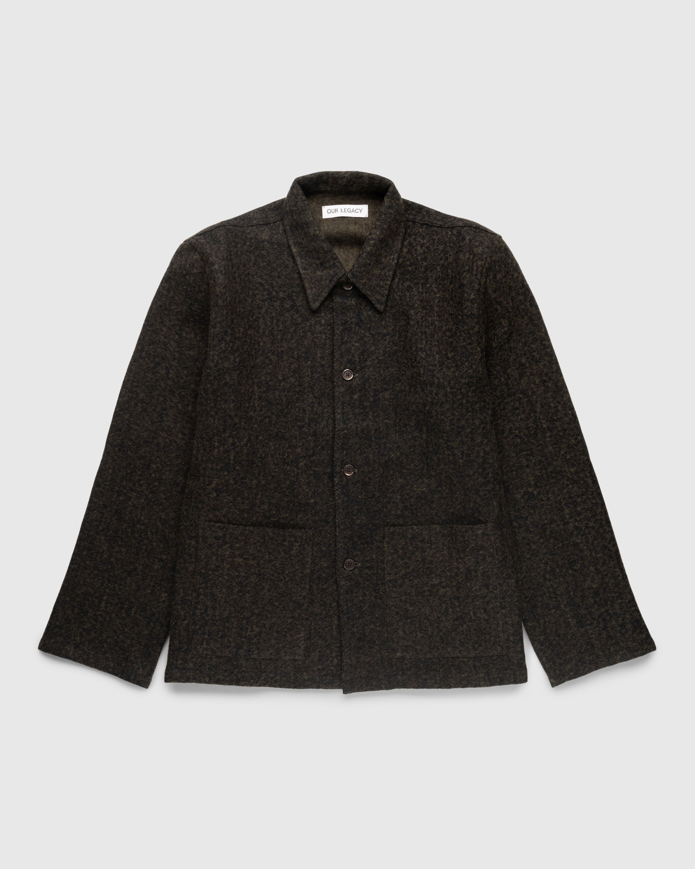 Our Legacy – Haven Jacket Black/Moss Fuzz Wool - Outerwear - Green - Image 1