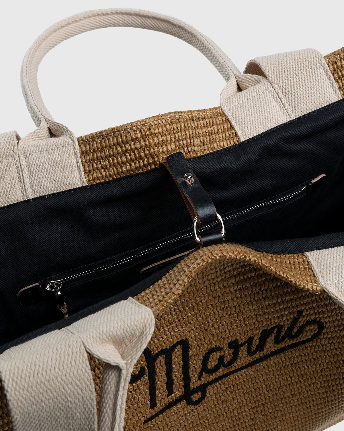 Marni – Raffia Summer Logo Bag Raw Sienna Natural - Bags - Brown - Image 4