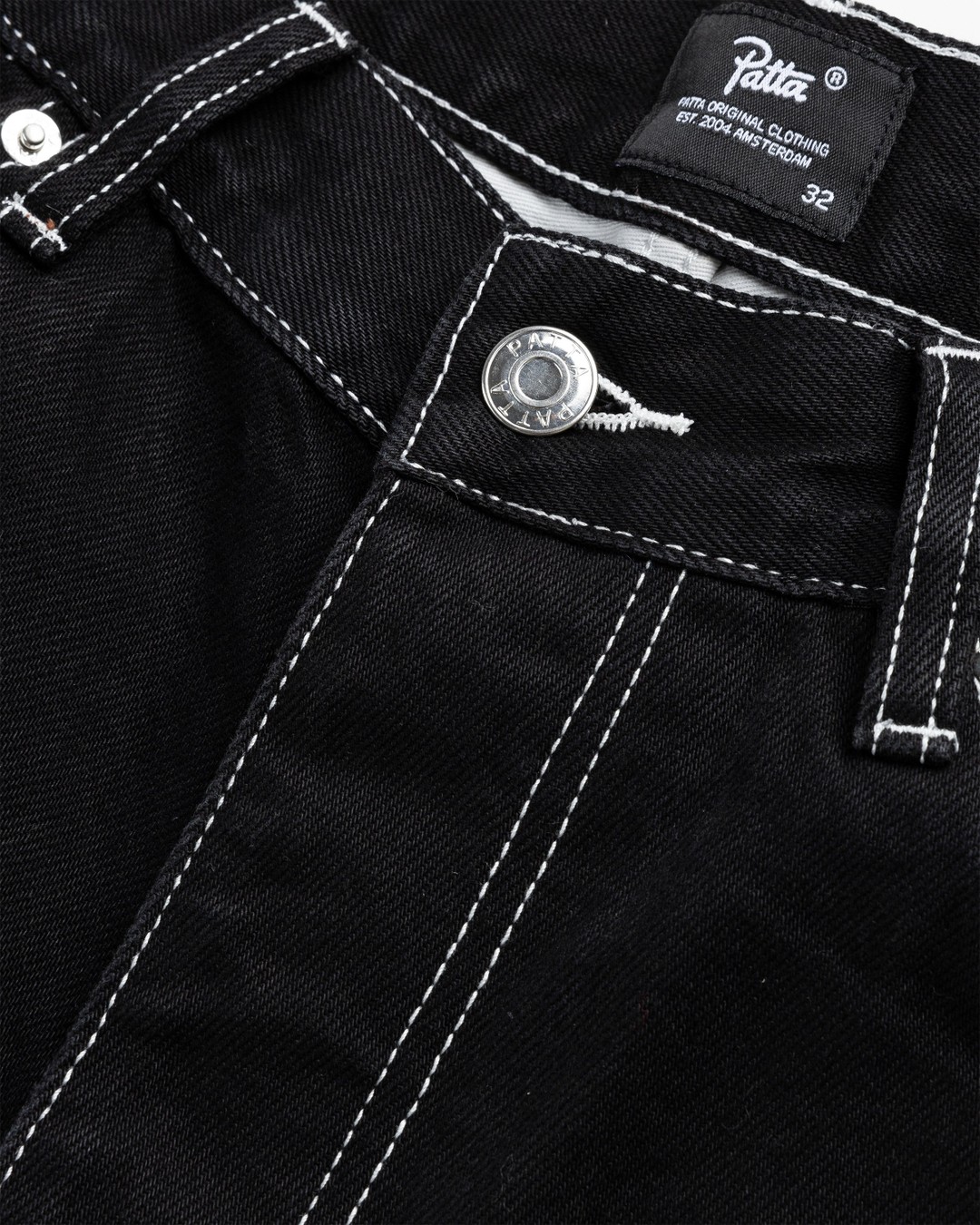 Black white stitched jeans discount
