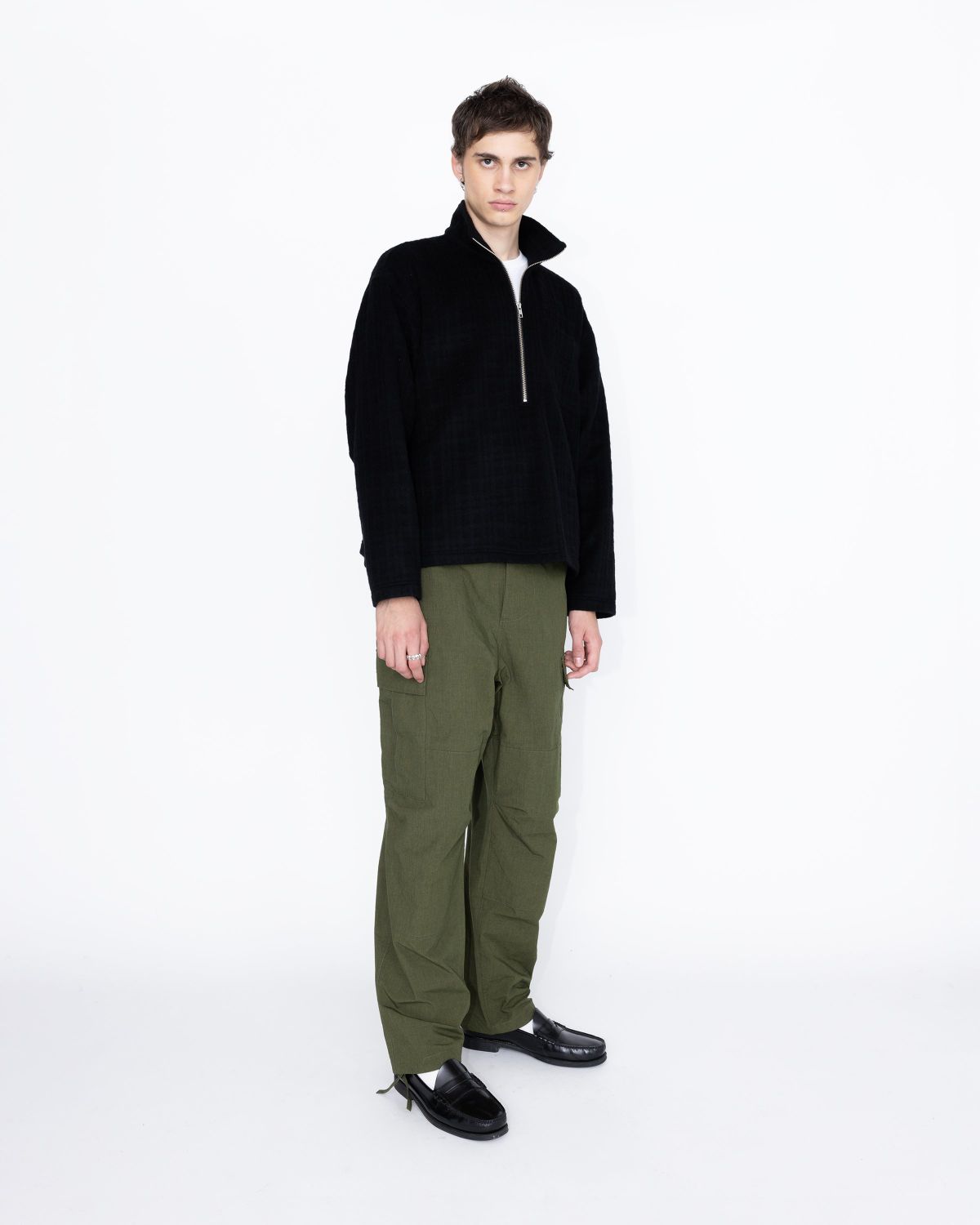 Highsnobiety HS05 – Recycled Half-Zip Wool Fleece Black - Knitwear - Black - Image 4