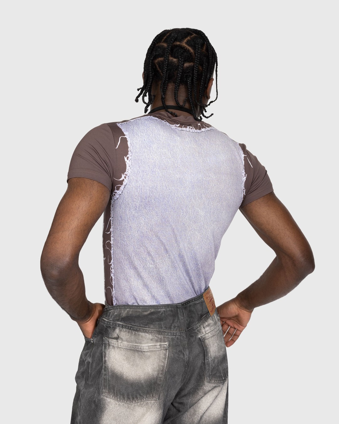 Y/Project – Paris' Best Second Skin T-Shirt Brown/Ice Blue - Tops - Brown - Image 3