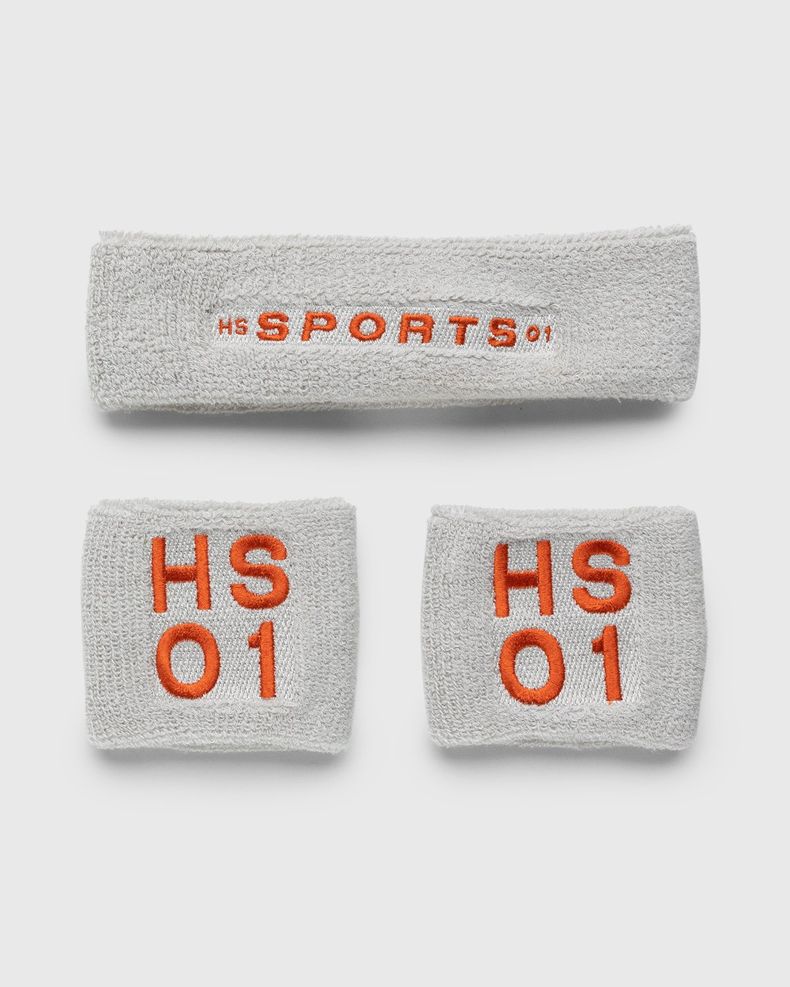 Highsnobiety – HS Sports Logo Headband and Wristbands Warm Grey