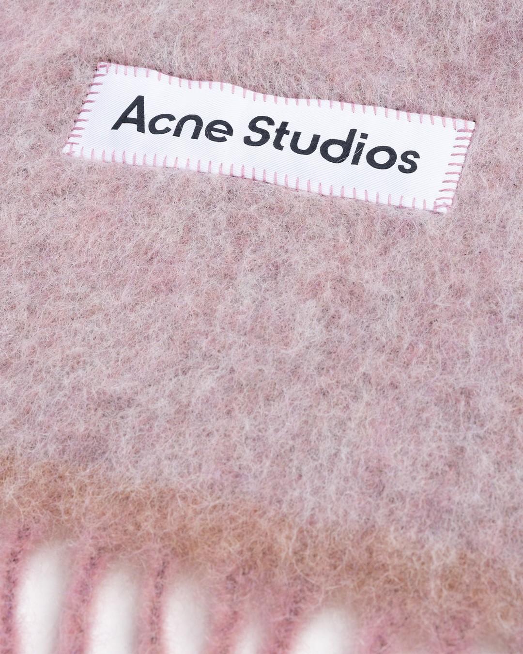 Acne Studios – Mohair Wool Fringe Scarf Lavender - Scarves - Pink - Image 3
