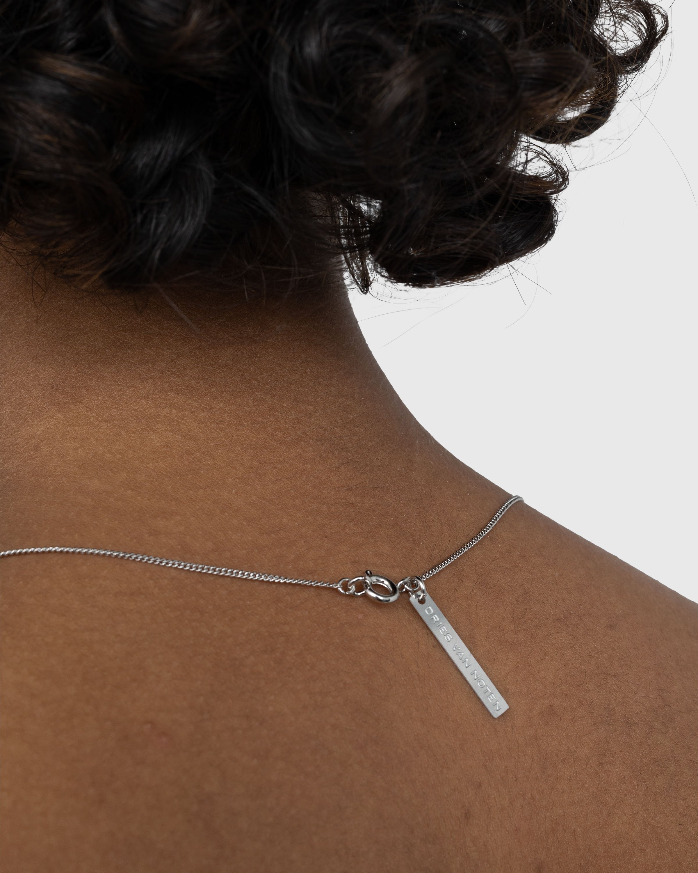 Dries van Noten – Logo Tag Necklace Silver - Jewelry - Silver - Image 4