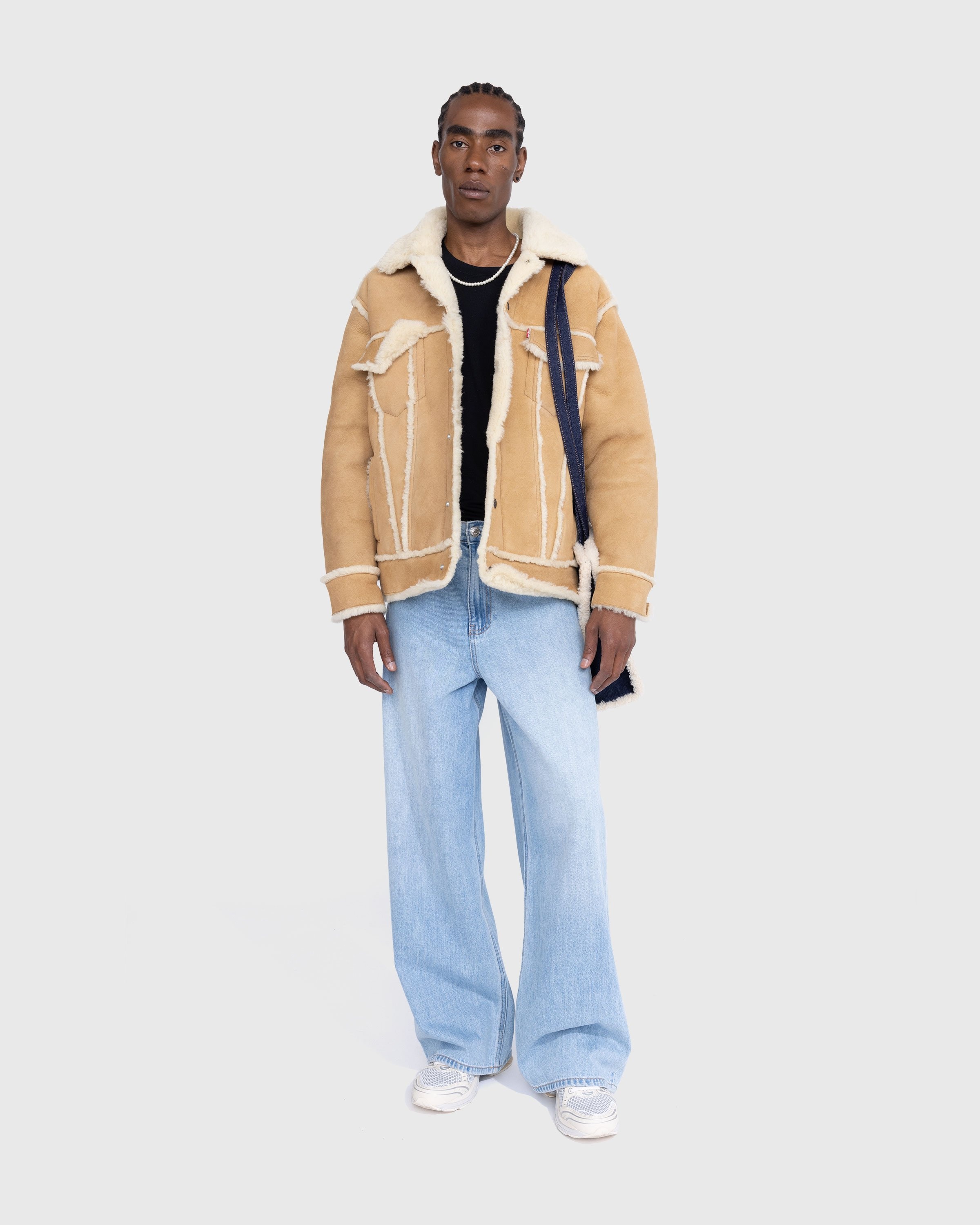 Tecovas | Men's Shearling Denim Trucker Jacket | Blue L