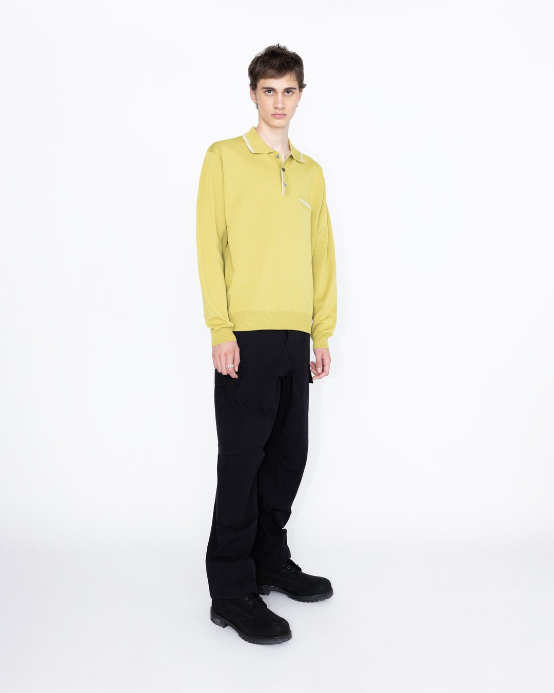 Highsnobiety HS05 – Long Sleeves Knit Polo Green - Longsleeves - Green - Image 6