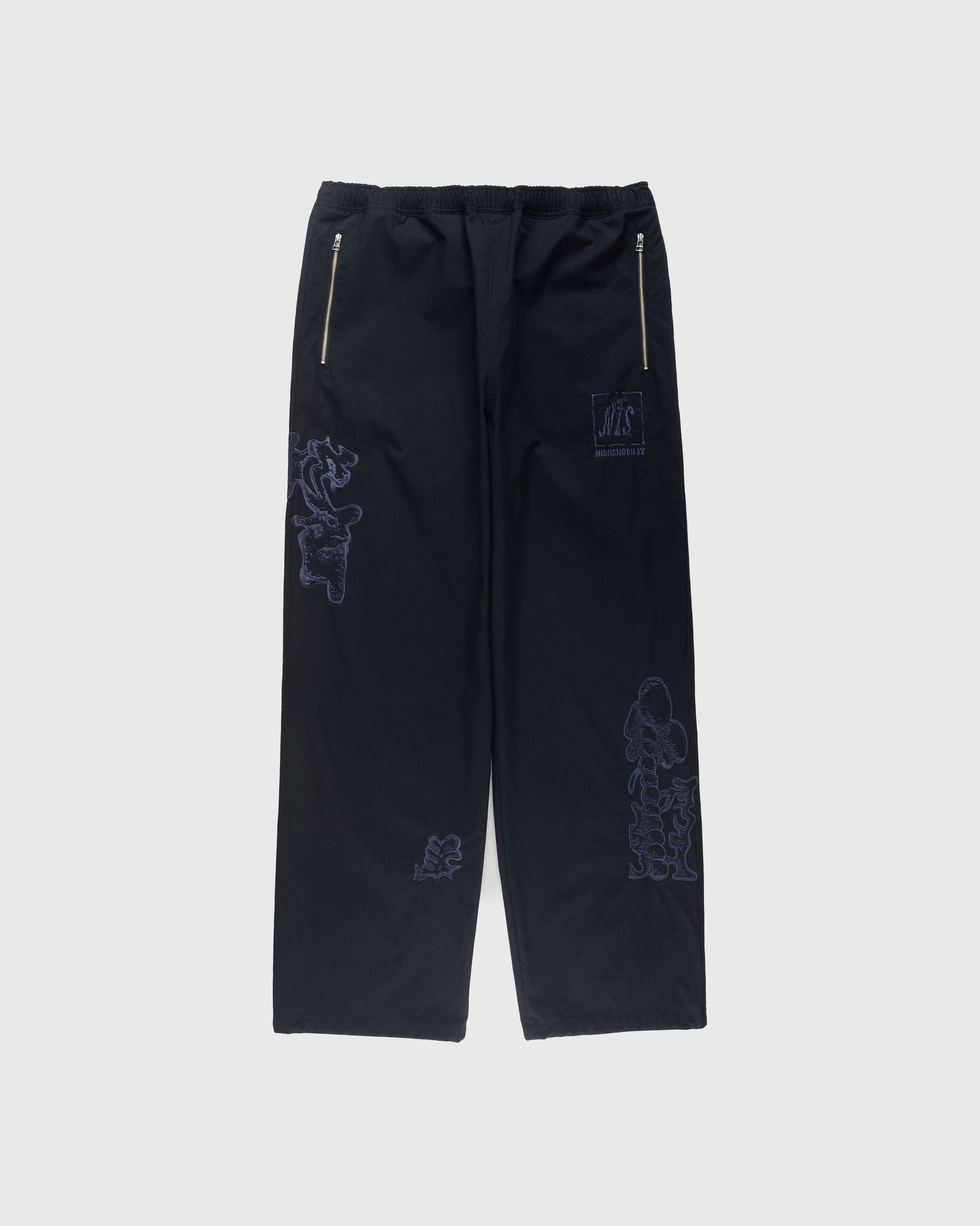 NTS x Highsnobiety – Brushed Nylon Trackpants Navy - Pants - Black - Image 1
